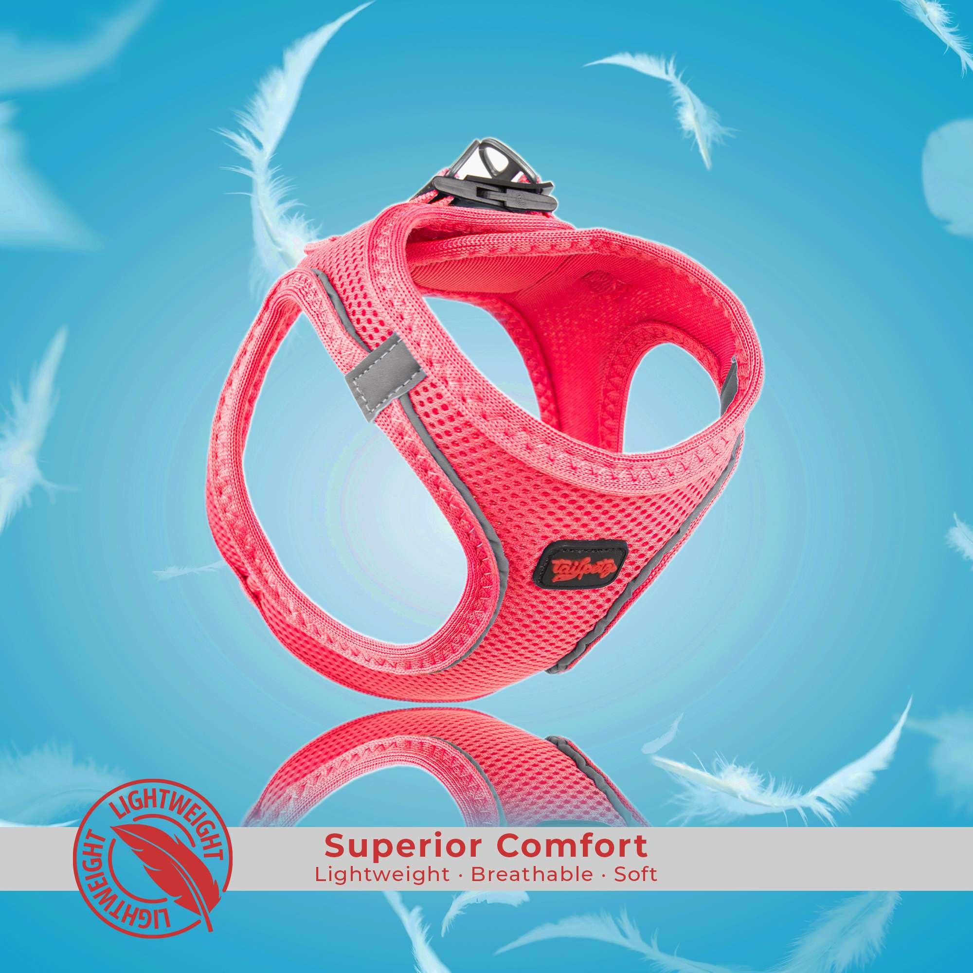 Tailpetz Xs Dog Harness Pink, Adjustable Step in No Pull Dog Harness Small Sized Dog, Reflective Puppy Harness for Puppy Trainin