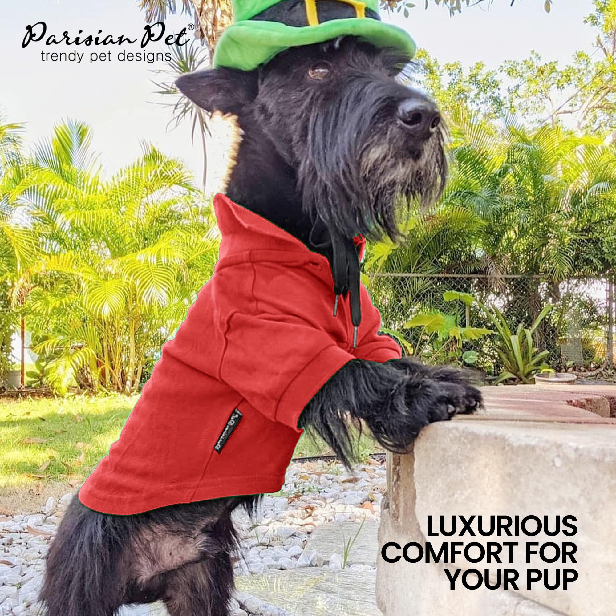 Parisian Pet Dog Polo Shirt - Breathable Cotton Shirt - Solid Red Color Summer Pullover - Button Up Collar Polo For Large Dogs