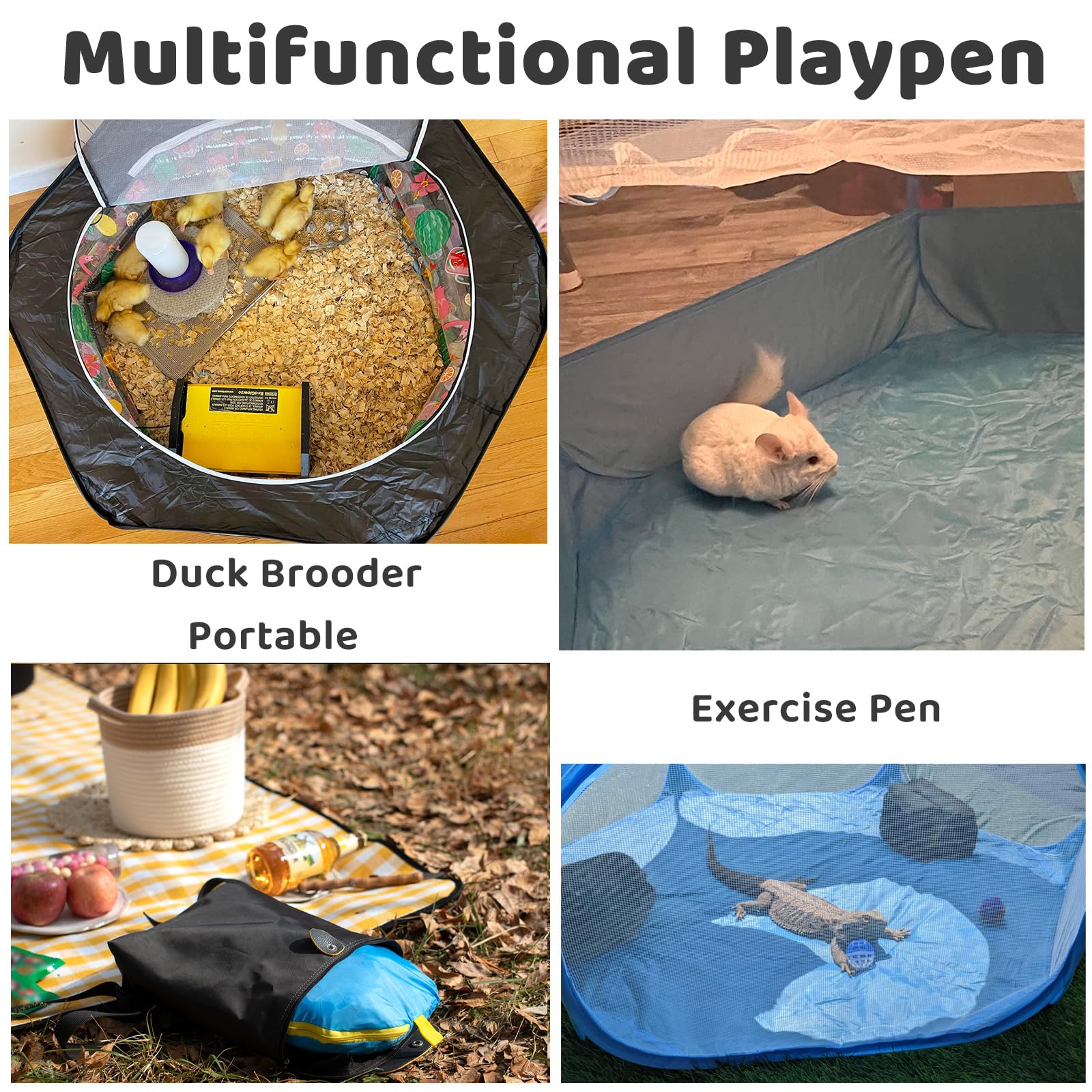 Amakunft Small Animal Pop-Up Playpen with Mesh Cover, 47   x 23.6   x 15   Chicken Brooder Box, Play Pen Indoor Outdoor fo