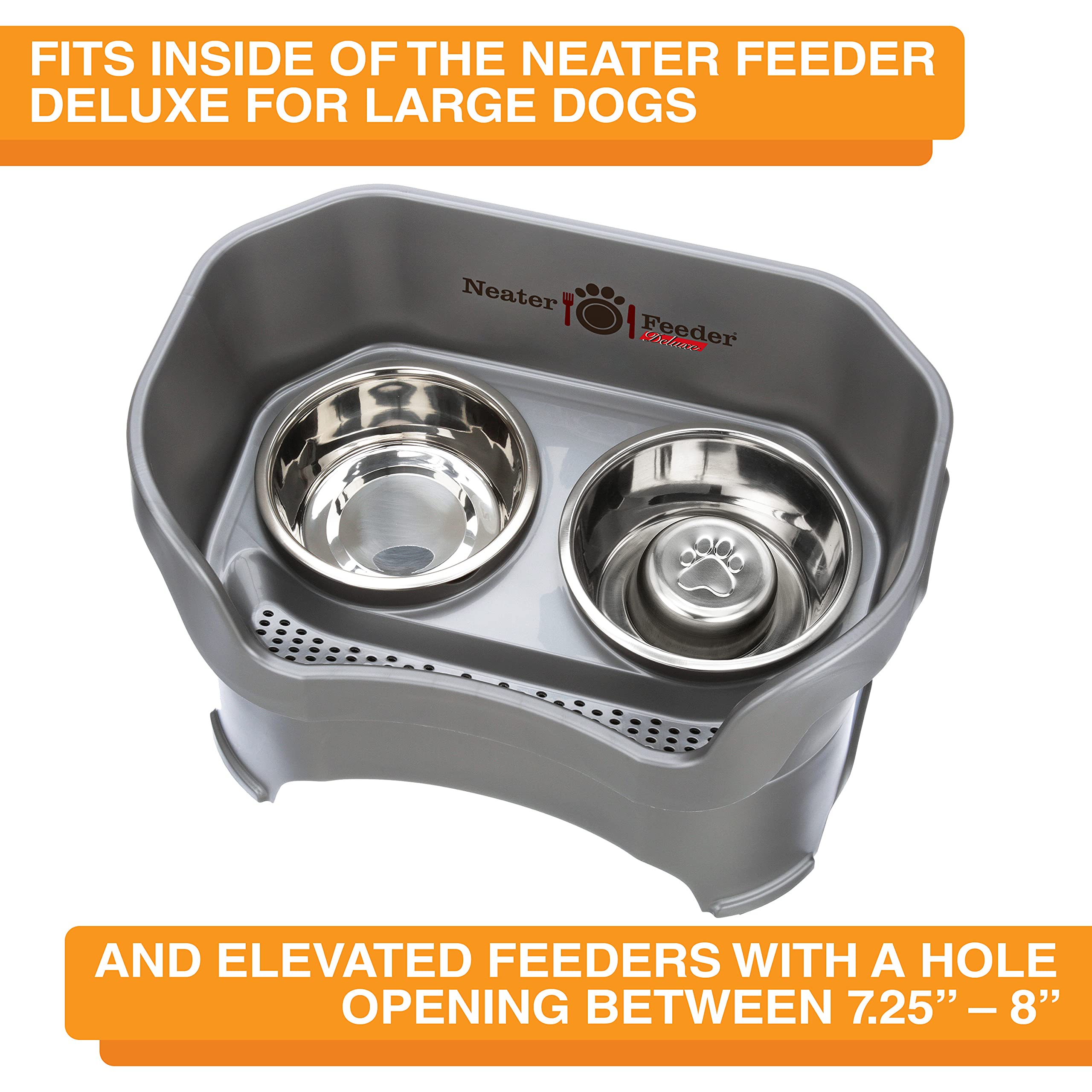 Neater Pet Brands Stainless Steel Slow Feed Bowl (3 Cup) - Fits in Large Neater Feeders and Most 2 Quart Feeders