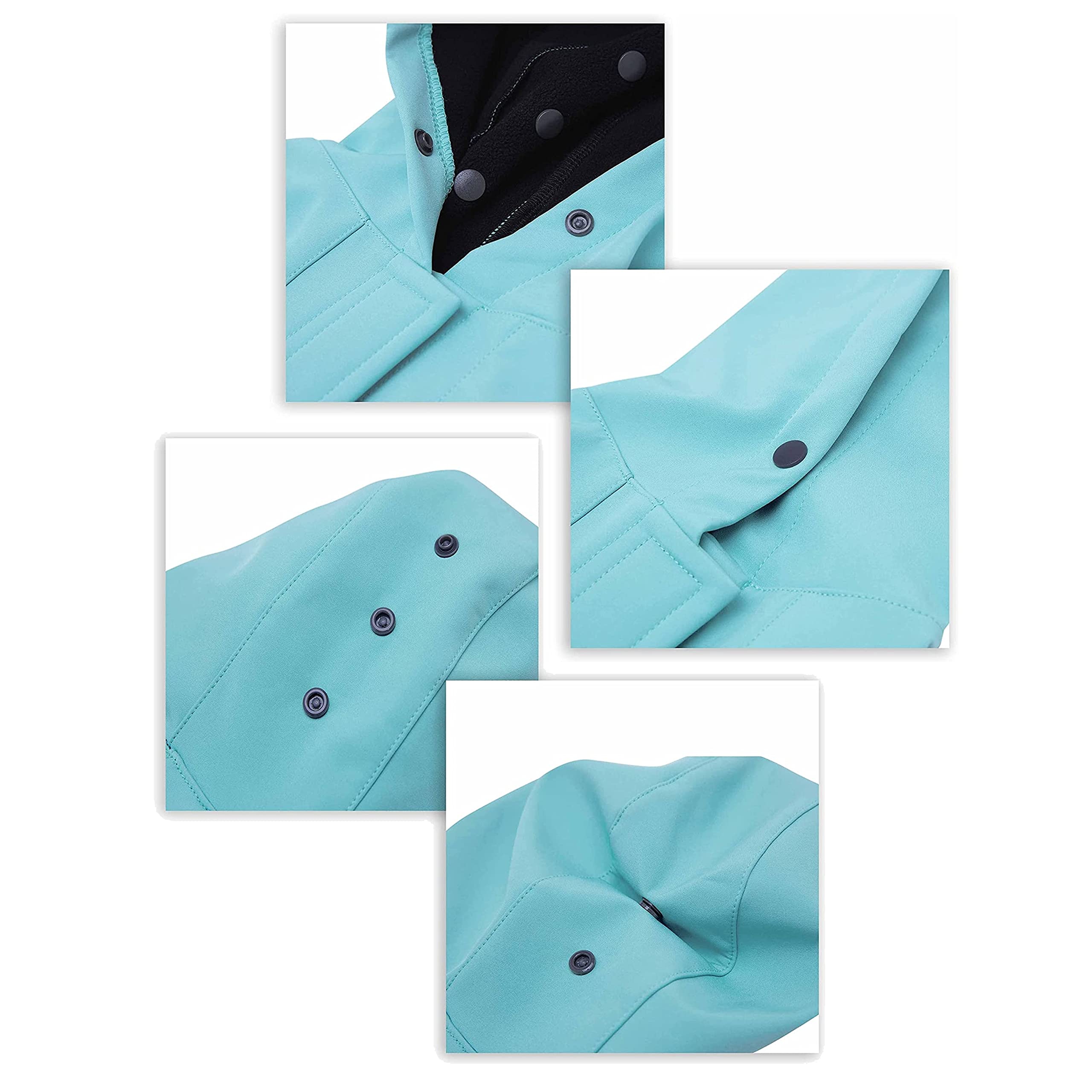 Blueberry Pet 2022/2023 New 22' Waterproof Dog Softshell Jacket, Hooded Raincoat And Windbreaker With Leash & Harness Hole, Blue Turquoise, Outdoor Rain Gear For Dogs