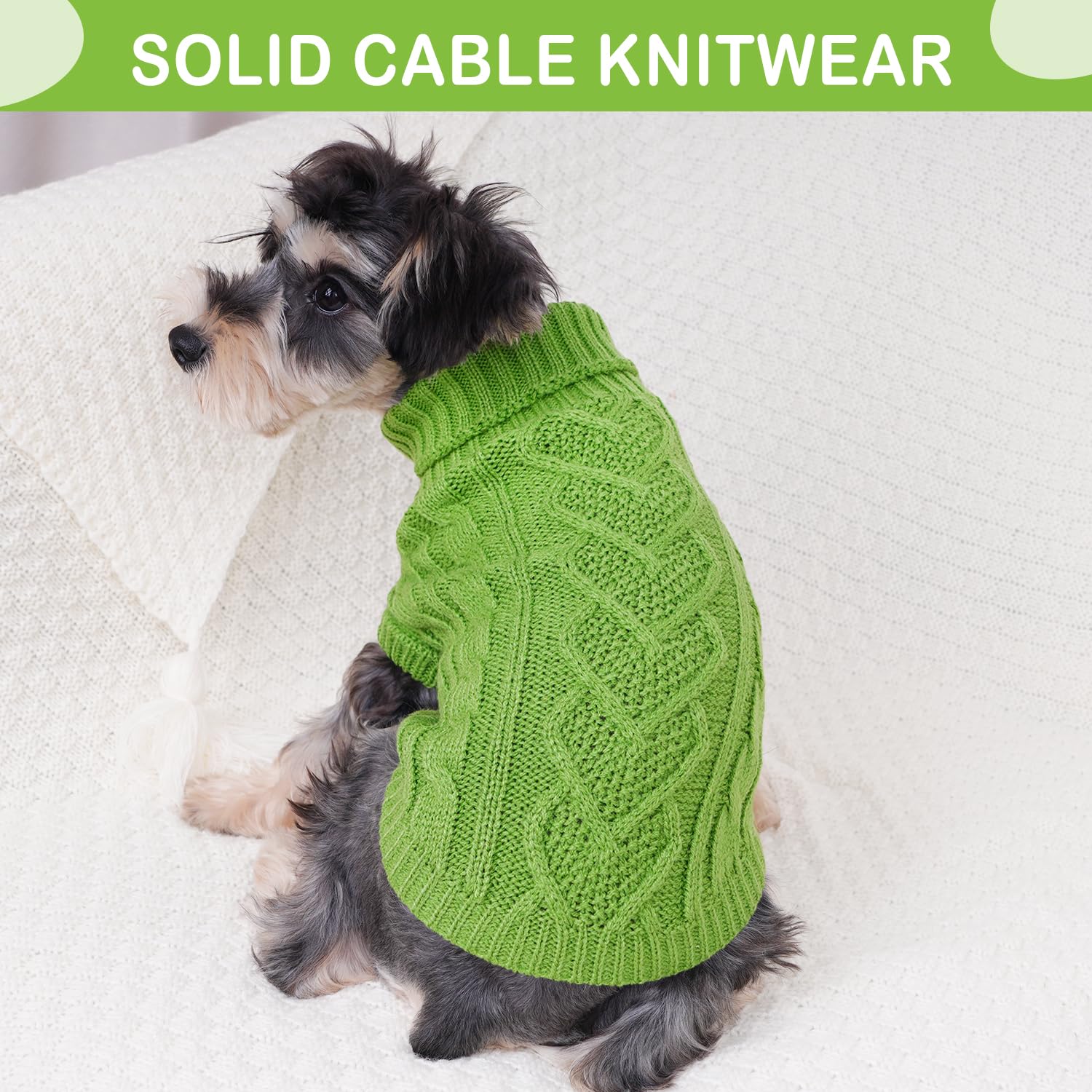 Dog Sweater Warm Dog Clothes for Small Dogs Knitted Turtleneck Small Dog Sweaters Puppy Sweater with Heart Shape Twist Pattern C