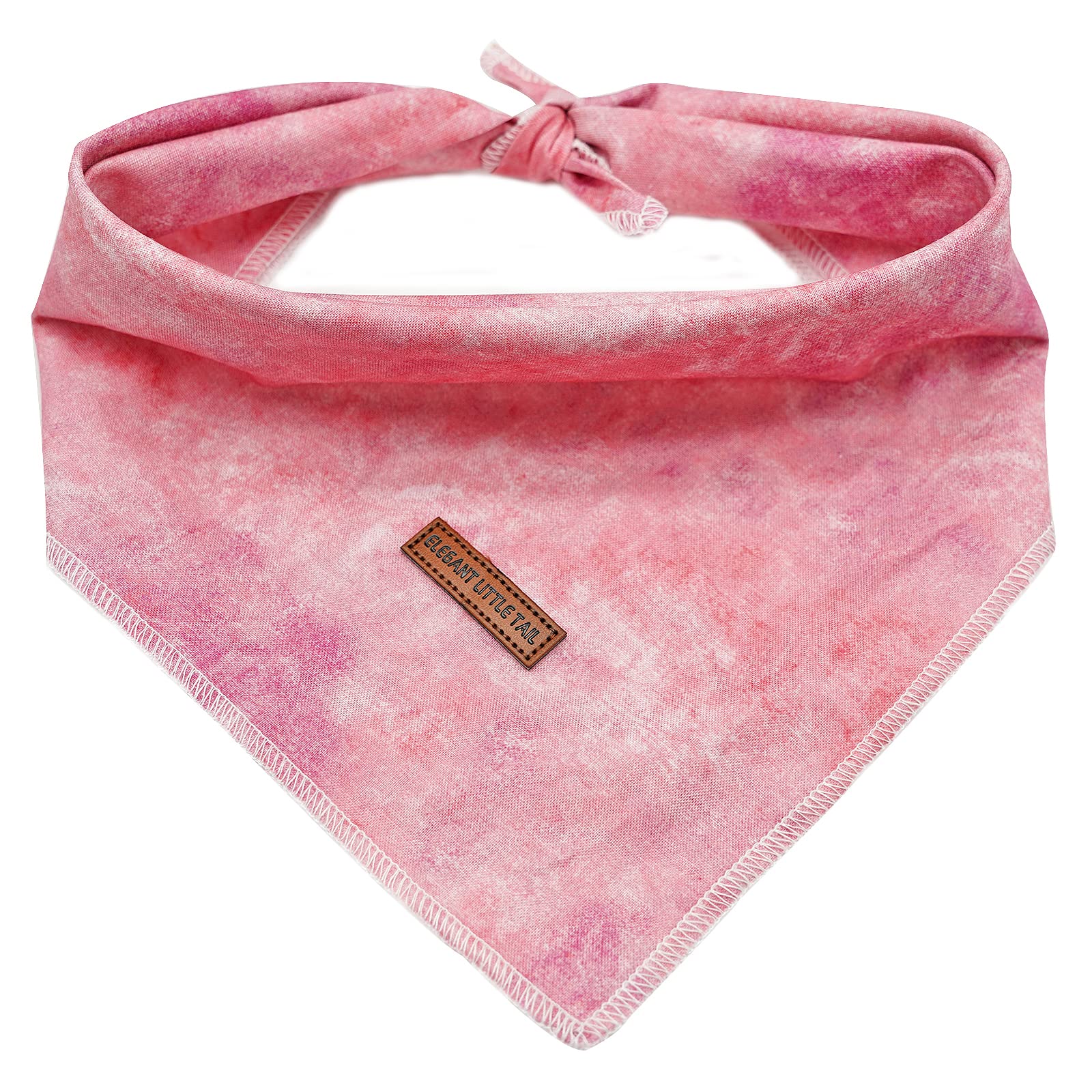 Elegant Little Tail Pink Dog Bandana, Soft Adjustable Square Kerchief For Small Puppy And Cats