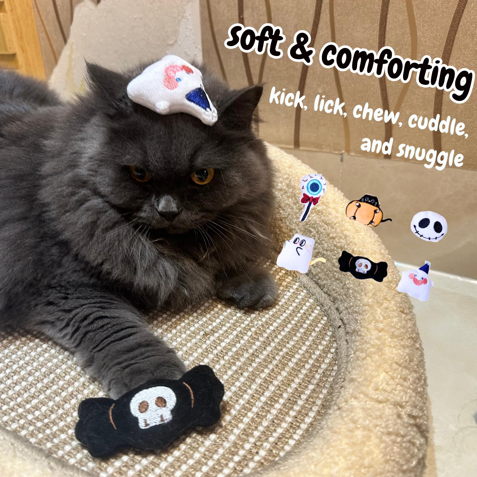 Cece Paw 6 Pack Catnip Toy, Filled Teething Chew Toys, Interactive Kitten Chew Bite Toys For Boredom Relief, For Cats And Cat Lo