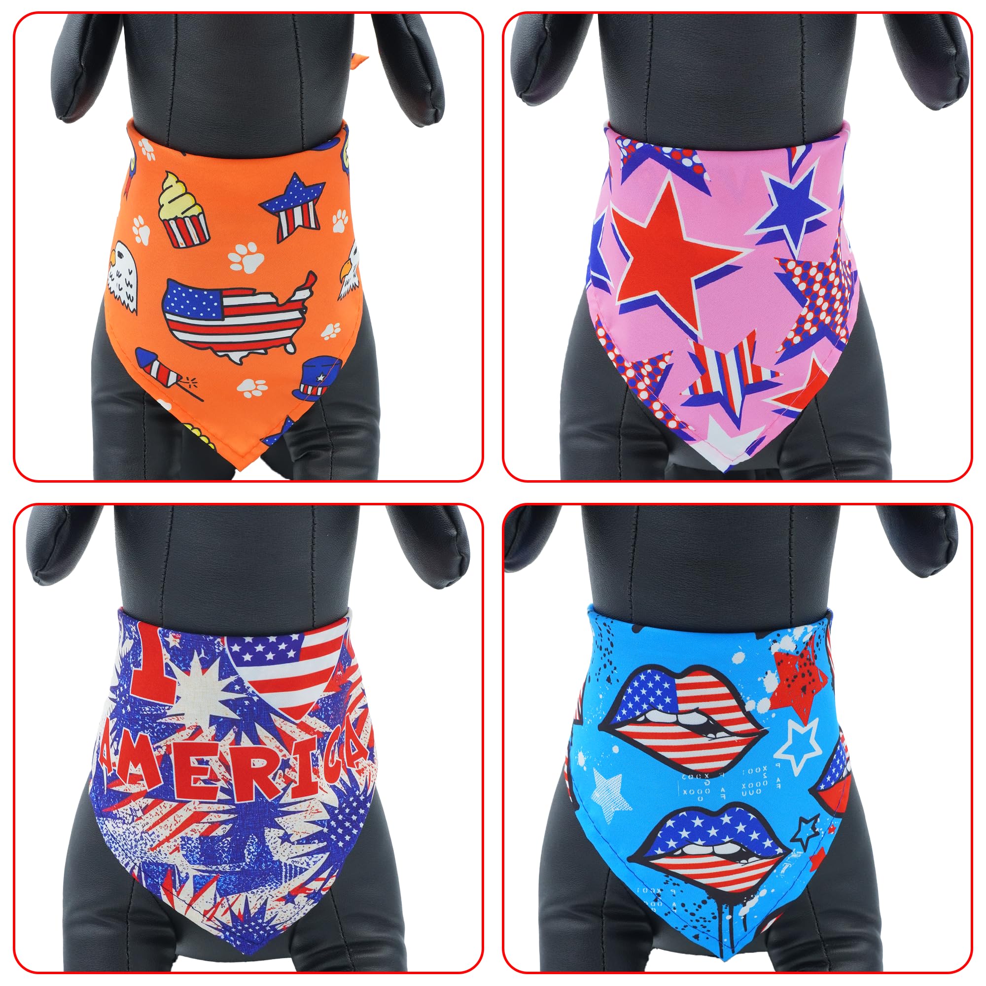 Pai Sence 30 Pack Independence Day Dog Bandanas Bulk For Large Dogs Breed 33 Inch 4Th Of July Extra Large Dog Bandanas Xl Patrio