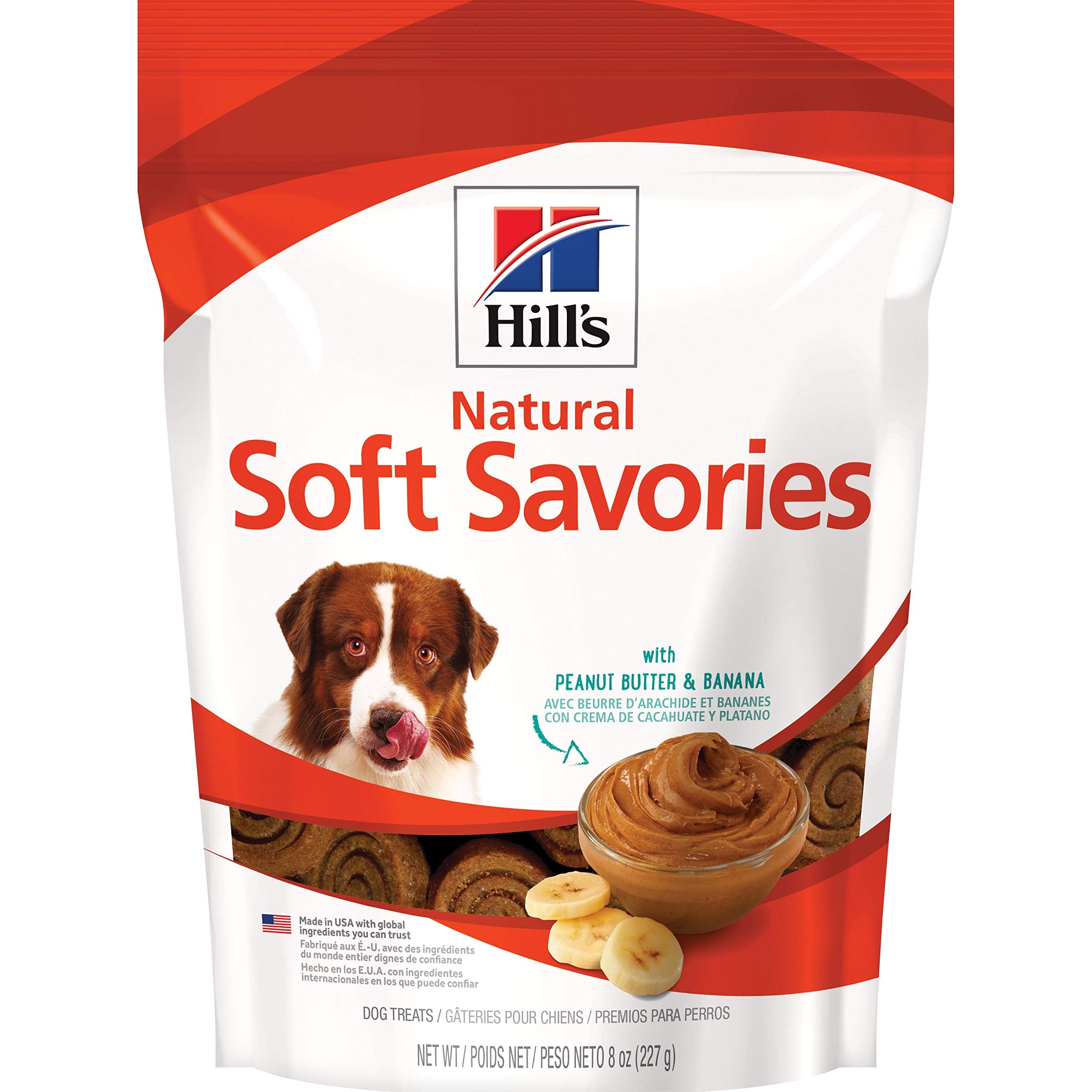Hills Natural Soft Savories, All Life Stages, Great Taste, Dog Treats, Peanut Butter & Banana, 8 oz Bag