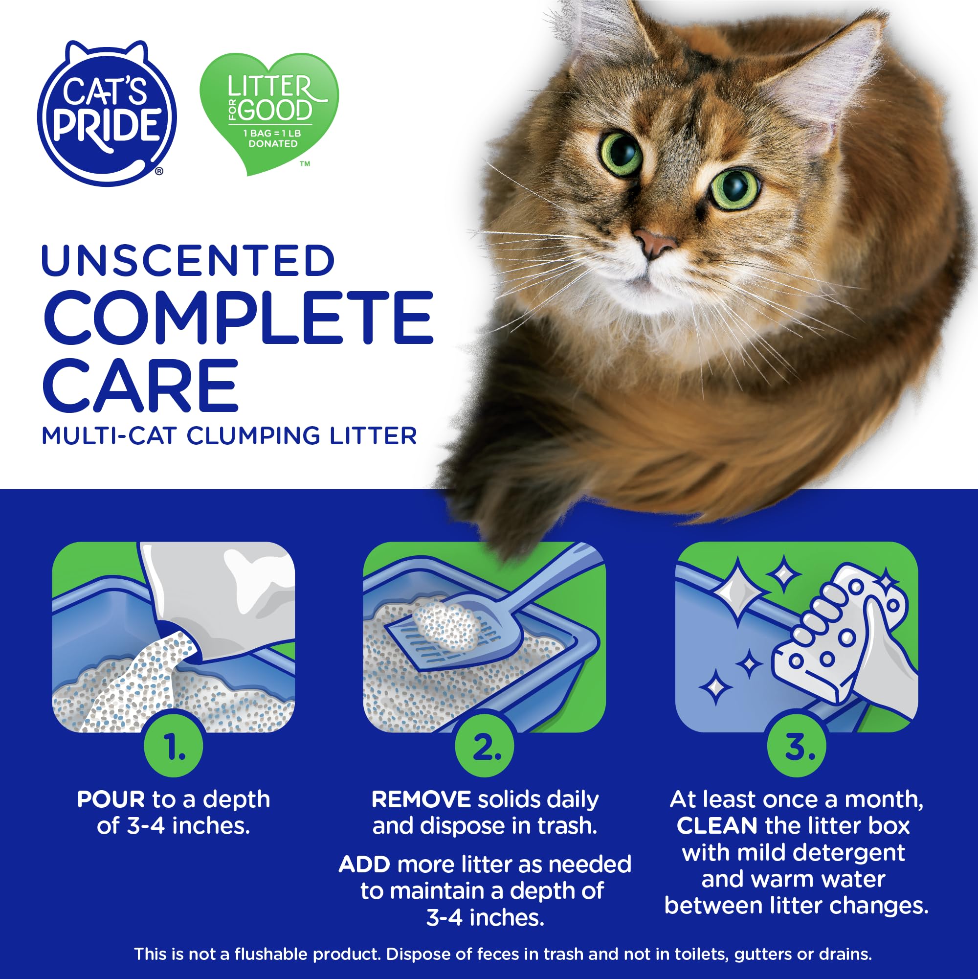 Cat'S Pride Premium Lightweight Clumping Litter: Complete Care - Up To 10 Days Of Powerful Odor Control - Hypoallergenic - Multi