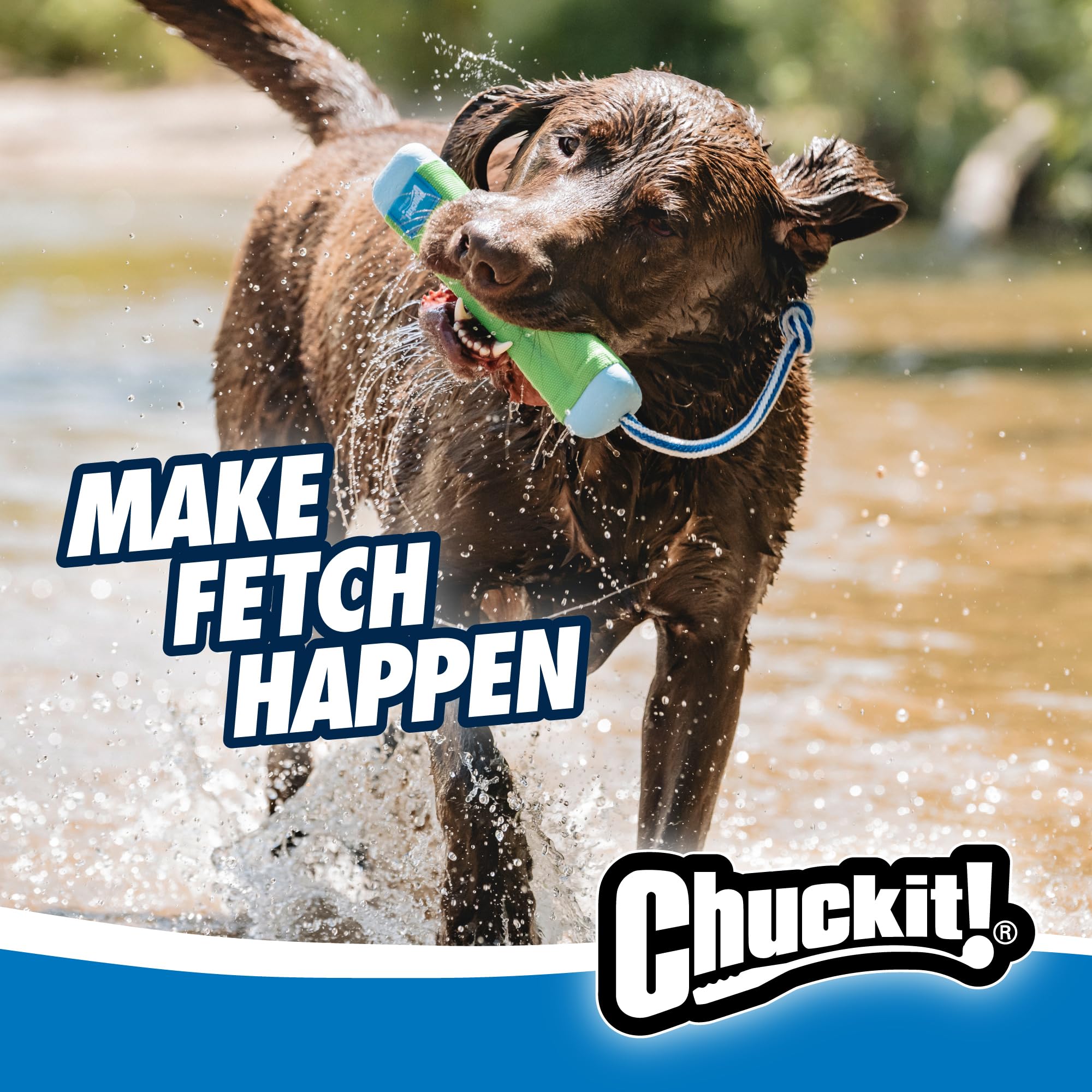 Chuckit! Amphibious Bumper Fetch Stick Toy For Dogs - Floats In Water - Interactive Dog Toys To Keep Them Busy - Tough Rubber, N