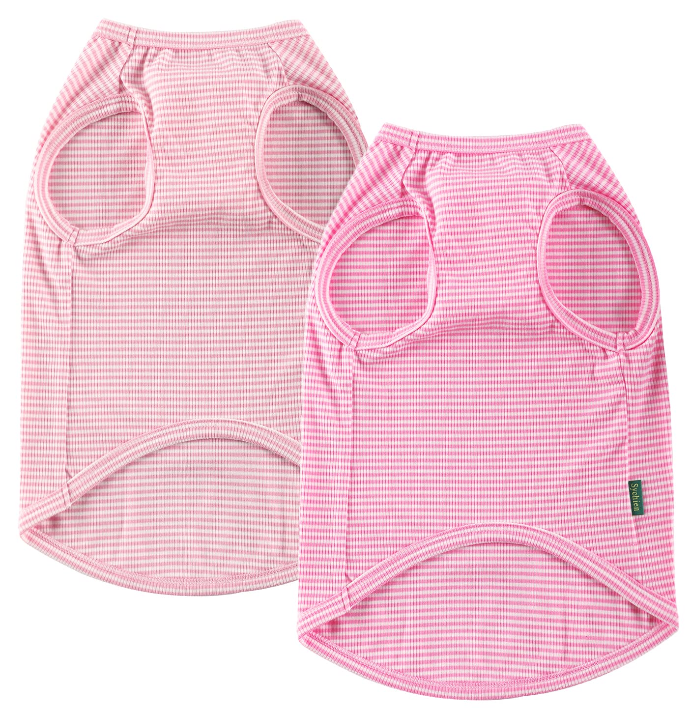 Sychien Dog Shirt,Combed Cotton T-Shirts,Soft Cool Boy Girl Tee for Large Dogs Bulldog,Pink Rose Striped XL