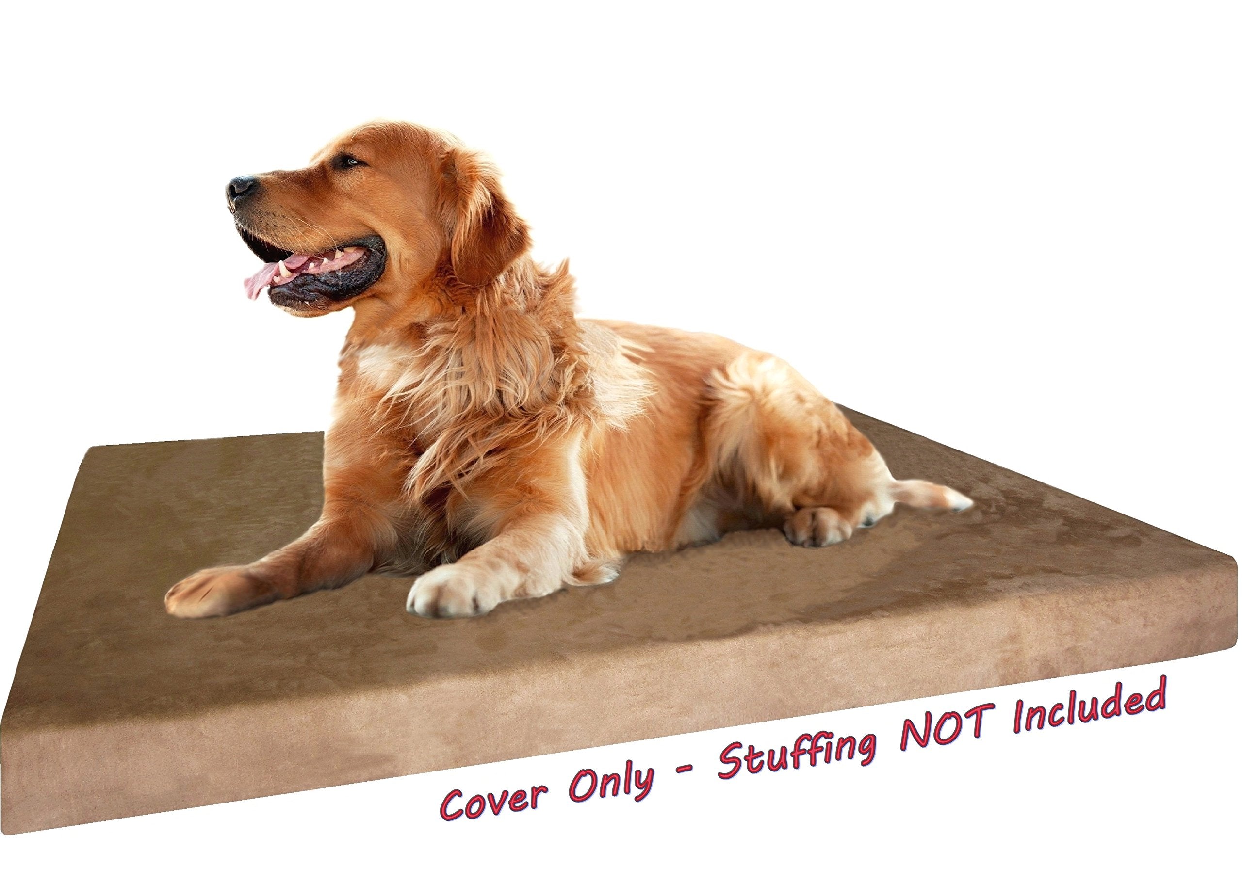 Dogbed4less DIY Pet Bed Pillow Brown Microsuede Duvet Cover and Waterproof Internal case for Dog at 40X35X4 Inch - Covers only