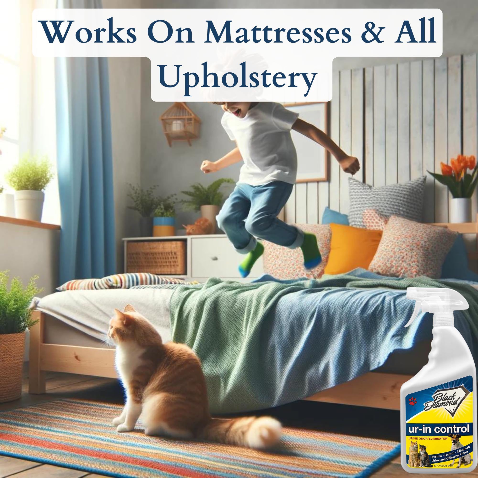 Black Diamond Stoneworks Ur-In For Urine Odors -Works On Pet & Human Smells On Carpet, Furniture, Mattresses, Grout, Pet Bedding & Concrete.1-Gallon