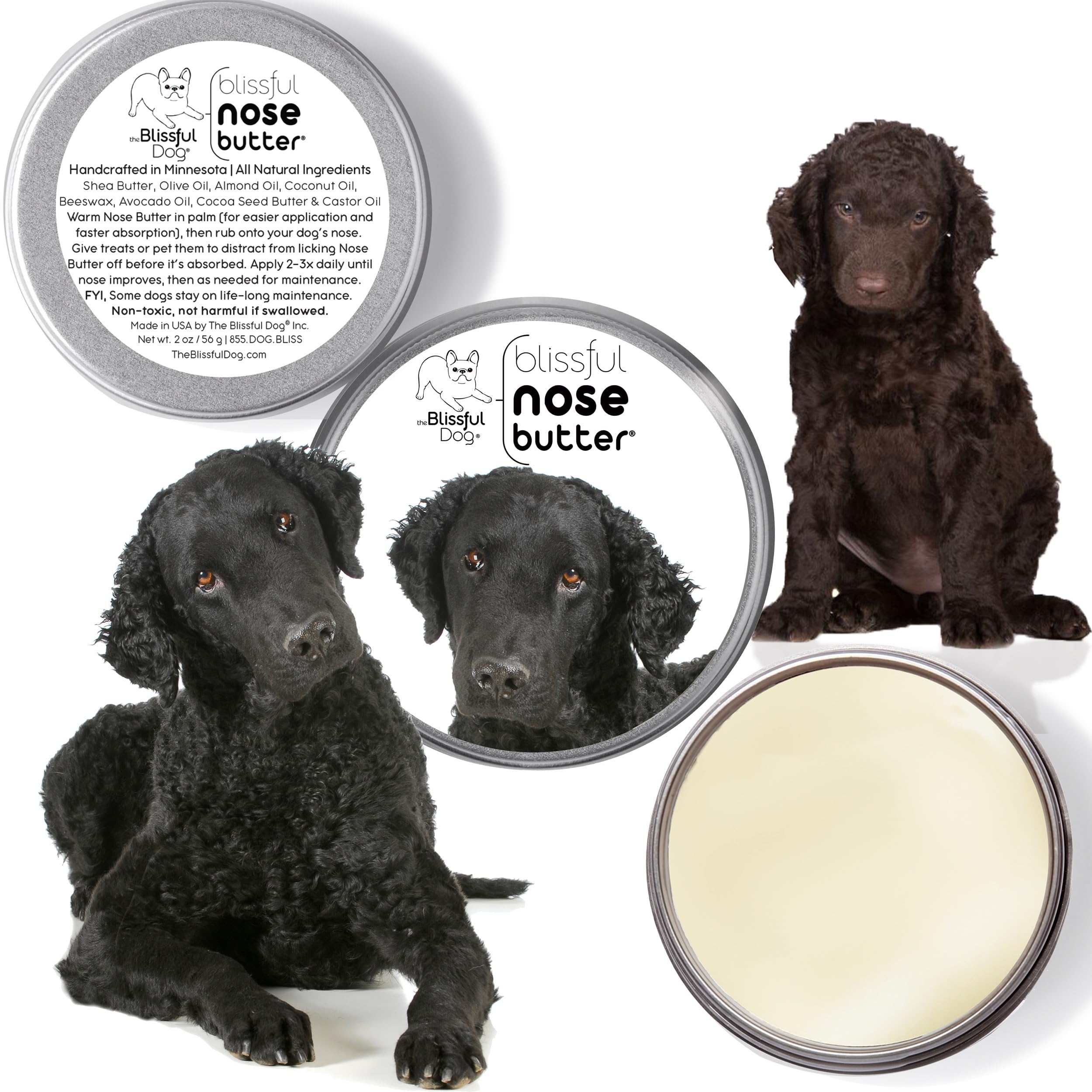 The Blissful Dog Curly Coat Retriever Unscented Nose Butter, 16oz
