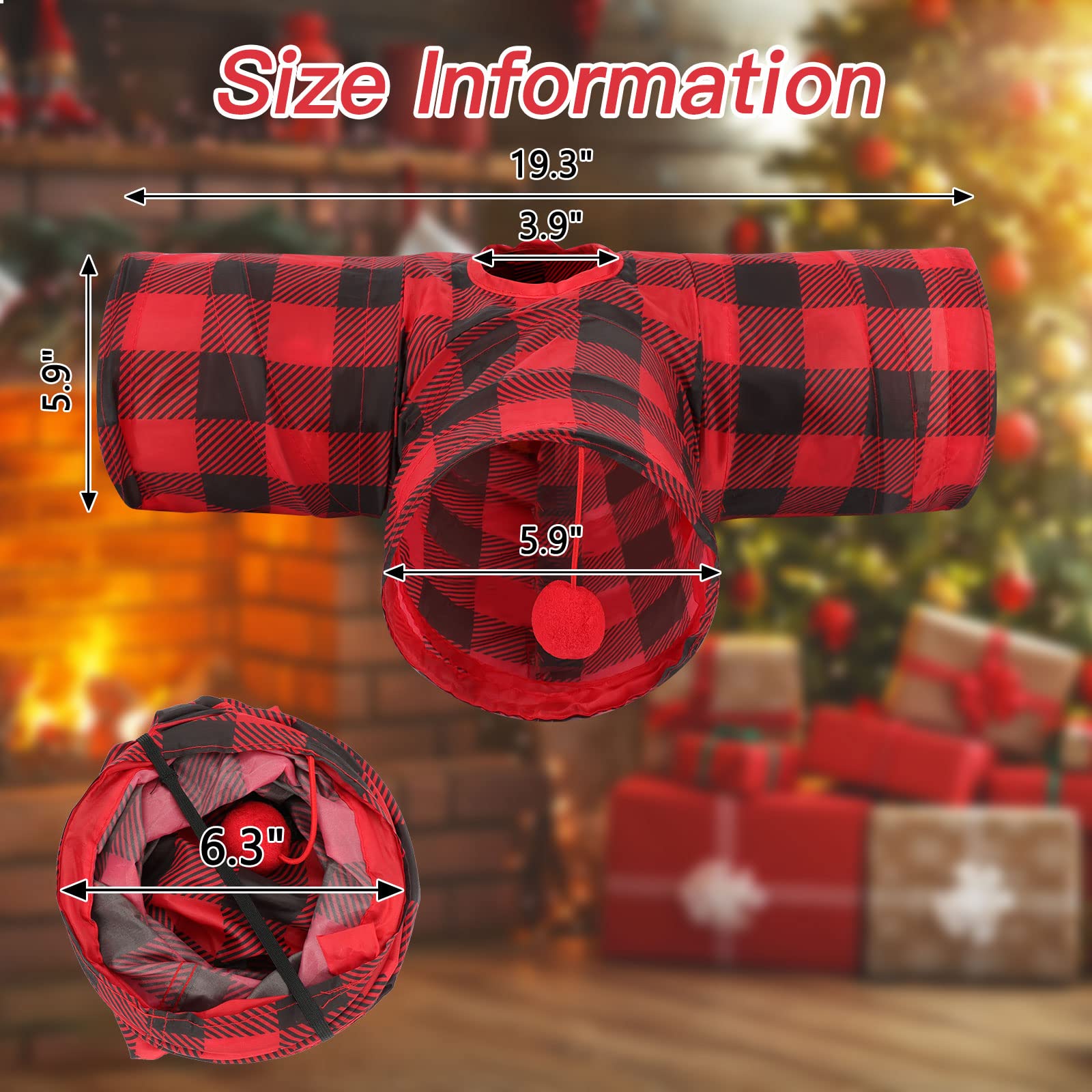 Rypet Guinea Pig Tunnels & Tubes Collapsible 3 Way Small Animals Hideaway Activity Tunnel Toys For Guinea Pig Chinchilla Ferret