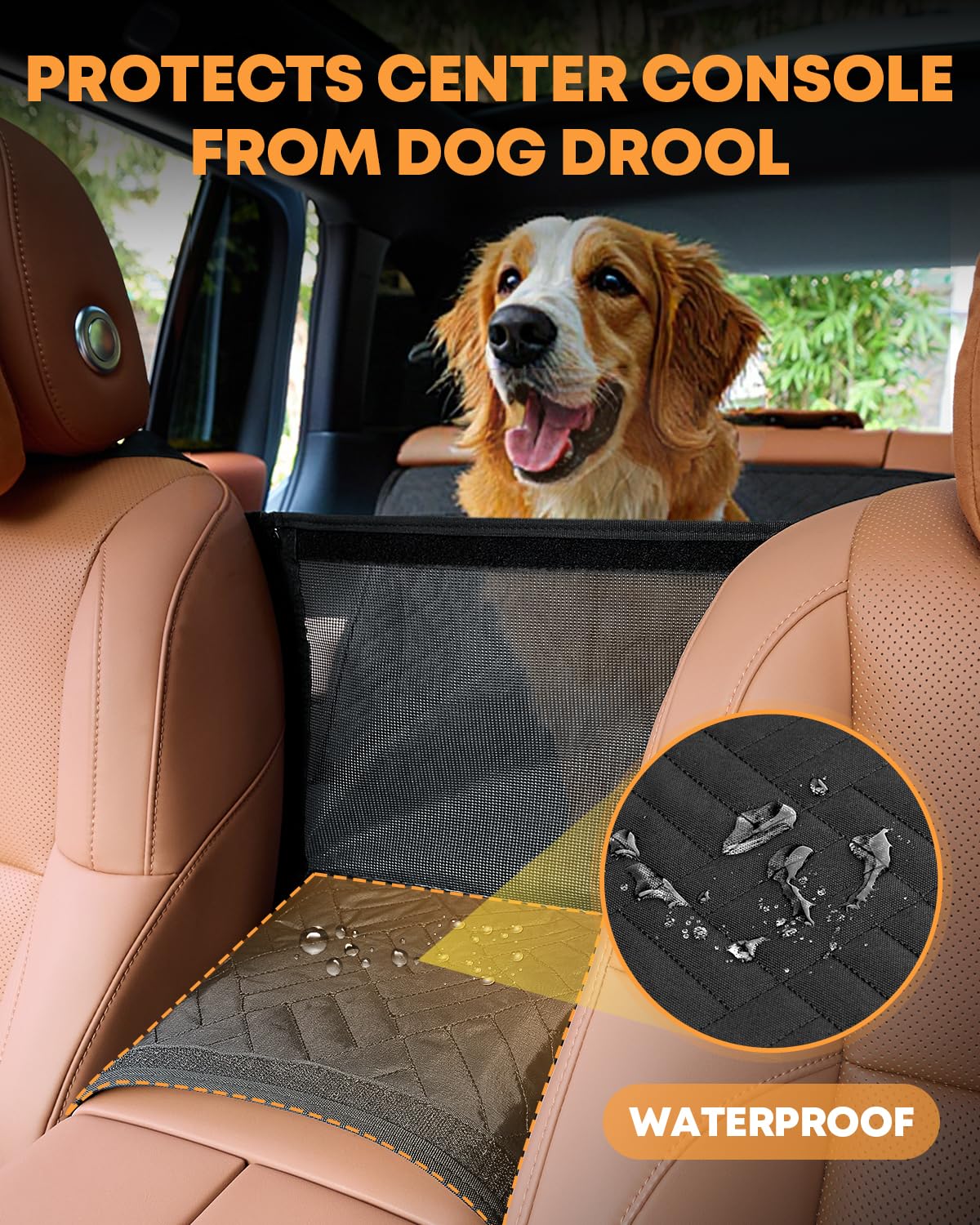 Kohree Dog Car Seat Cover For Back Seat Hard Bottom - Upgraded Reinforced Pp Broads, Heavy Duty 900D Oxford Fabric, Nonslip Anti