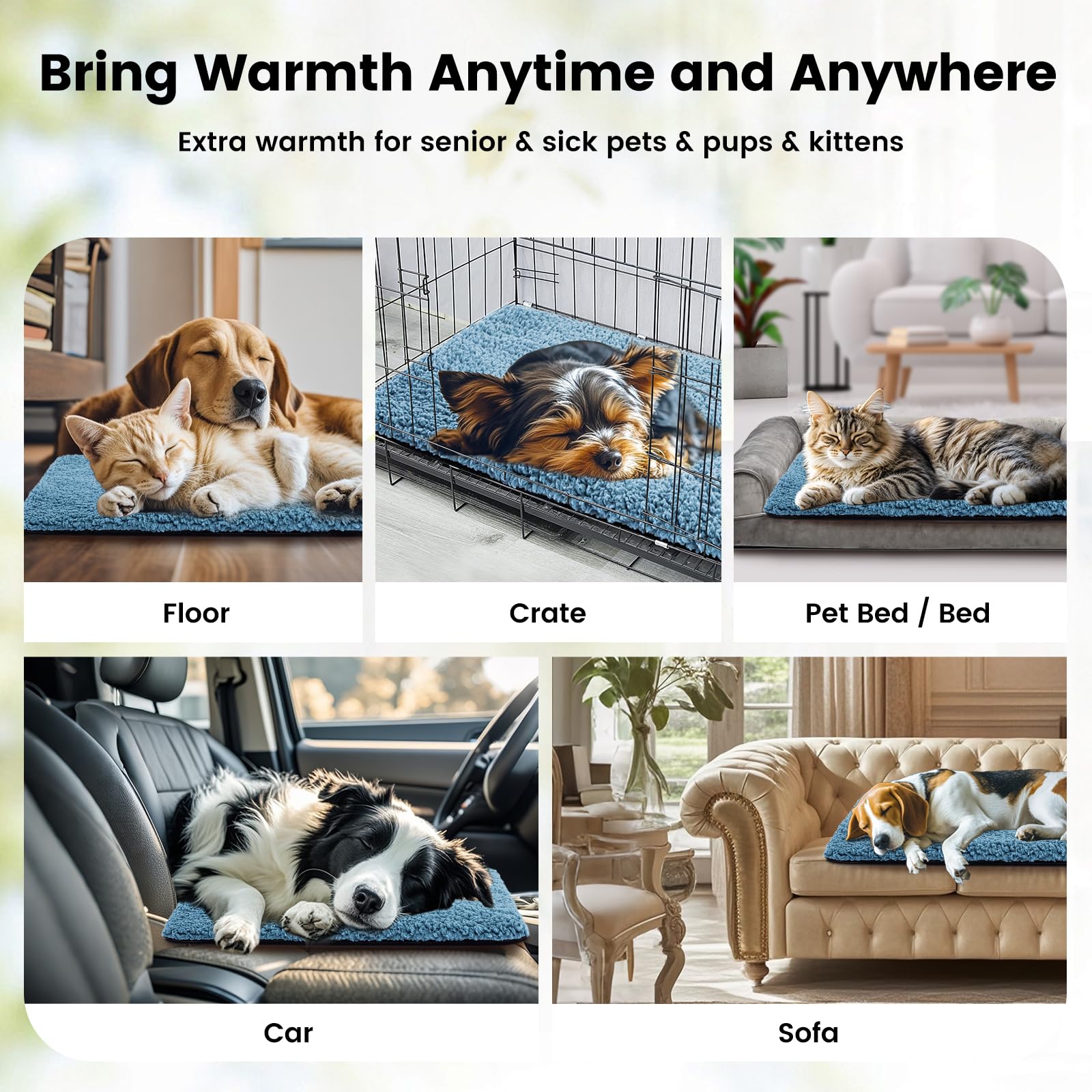 Miguel Cat Bed Self Warming Dog Bed Cat Self Heating Mat For Dog Heating Pad For Dogs House 42 X 28 Inch Thermal Dog Crate Pad,