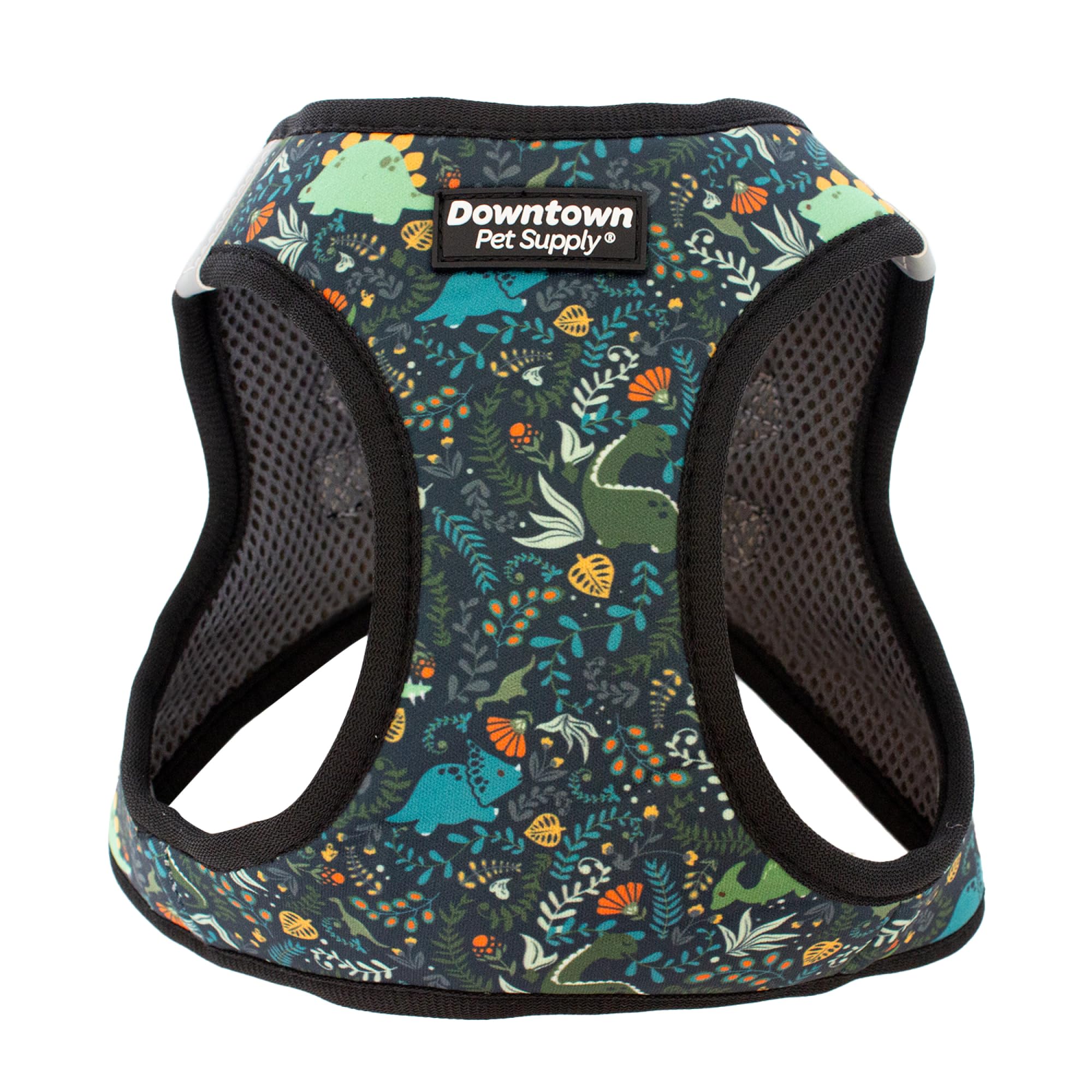 Downtown Pet Supply Step In Dog Harness For Small Dogs No Pull, Large, Dinosaur - Adjustable Harness With Padded Mesh Fabric And