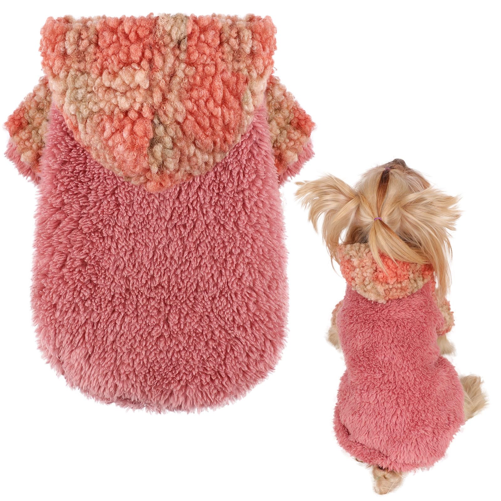 Plaid Dog Hoodie Dog Sweaters For Small Dogs Male Winter Warm Extra Puppy Sweater For Chihuahua Teacup Yorkie Soft Fleece Clothe