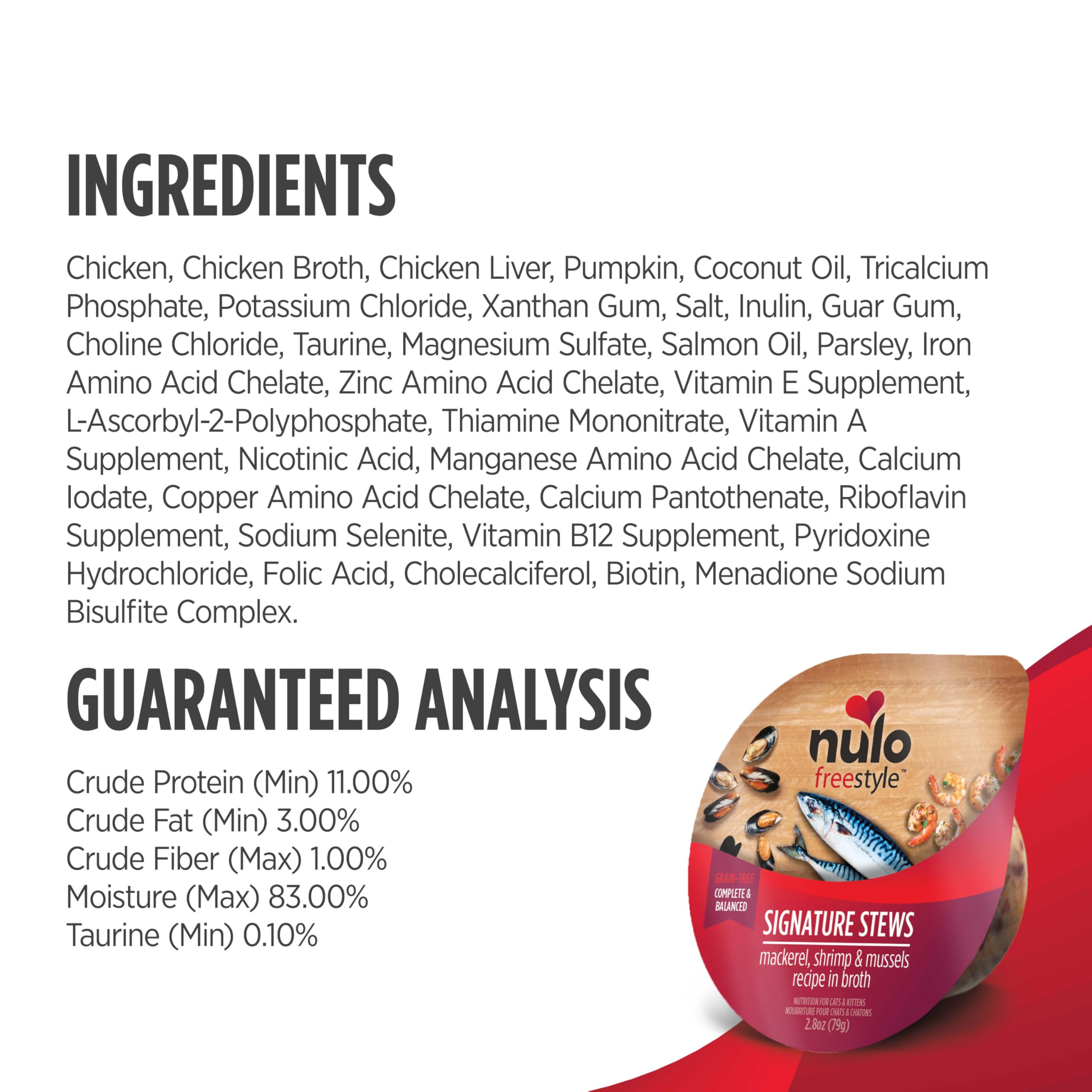 Nulo Freestyle Cat & Kitten Wet Cat Food Signature Stew, Premium All Natural Grain-Free Cat Food Topper with No Added Minerals o