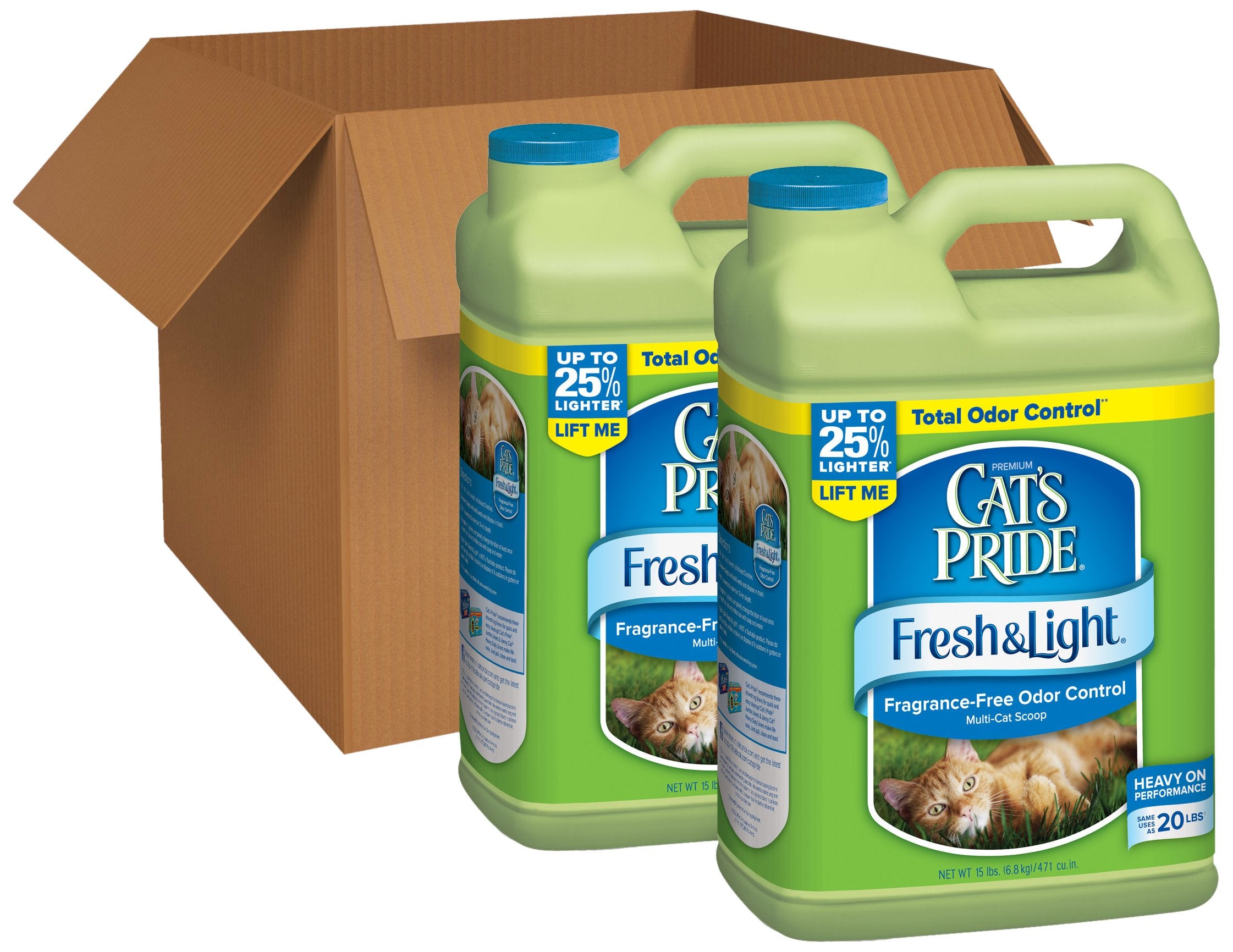 Cats Pride Fresh and Light Premium Fragrance Free Scoopable Cat Litter, 2-Case