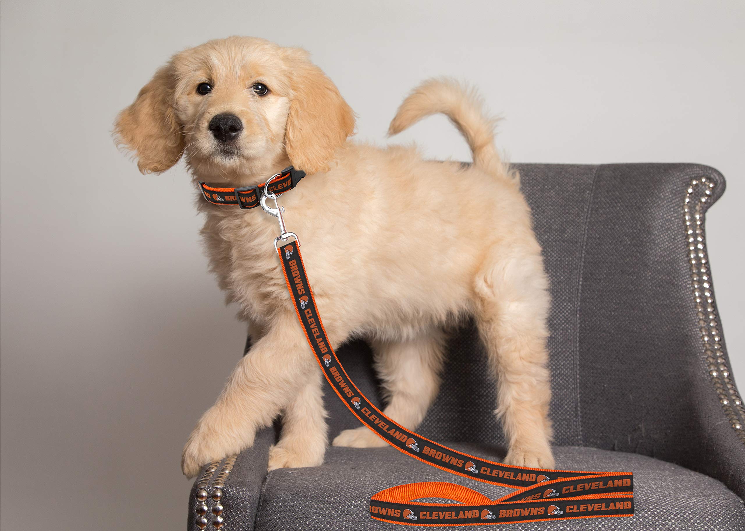 Nfl Pet Leash, Small, Cleveland Browns Dog Leash, Football Team Leash For Dogs & Cats. A Shiny & Colorful Dog & Cat Leash With E