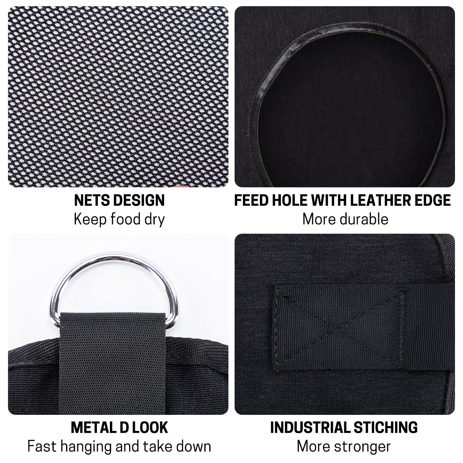 ZELARMAN Hay Bags for Horse, Large Capacity Feeding Bag, Hay Nets for Sheep, Goats, Open Feed Hole Hay Feeder for Slow Feeding (