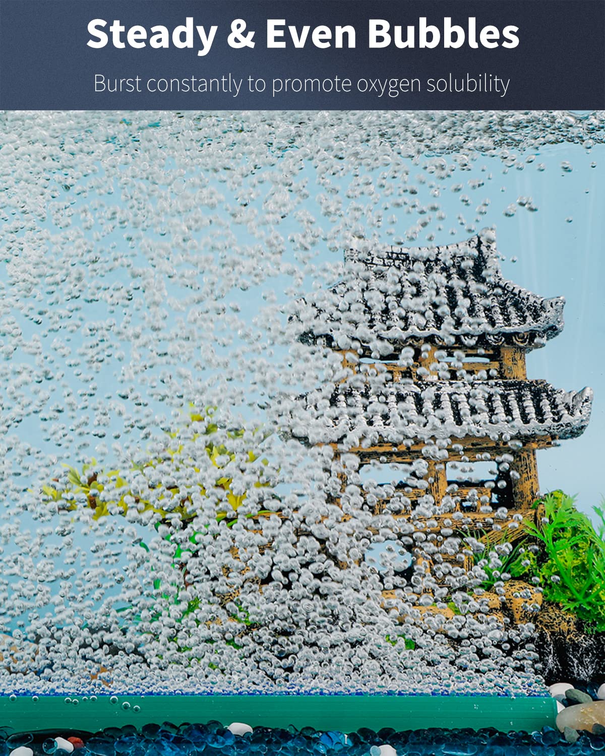 Pawfly Aquarium Air Stone Bar Bubbler 12 Inch, Fish Tank Bubbler Stone with 4 Suction Cups Square Oxygen Diffuser for Air Pump F