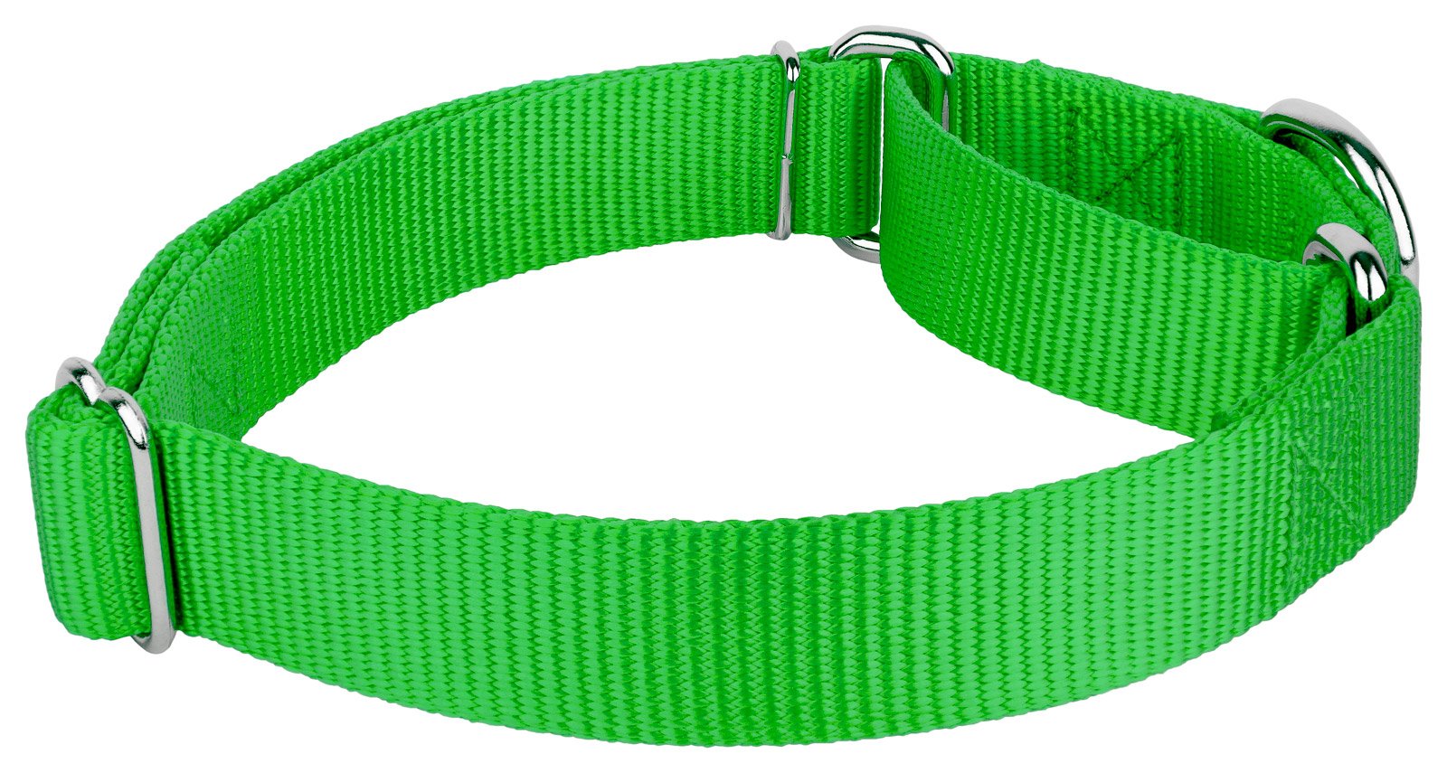 Country Brook Petz - Hot Lime Green Martingale Heavy Duty Nylon Dog Collar - 21 Vibrant Color Options (1 Inch Width, Extra Large)