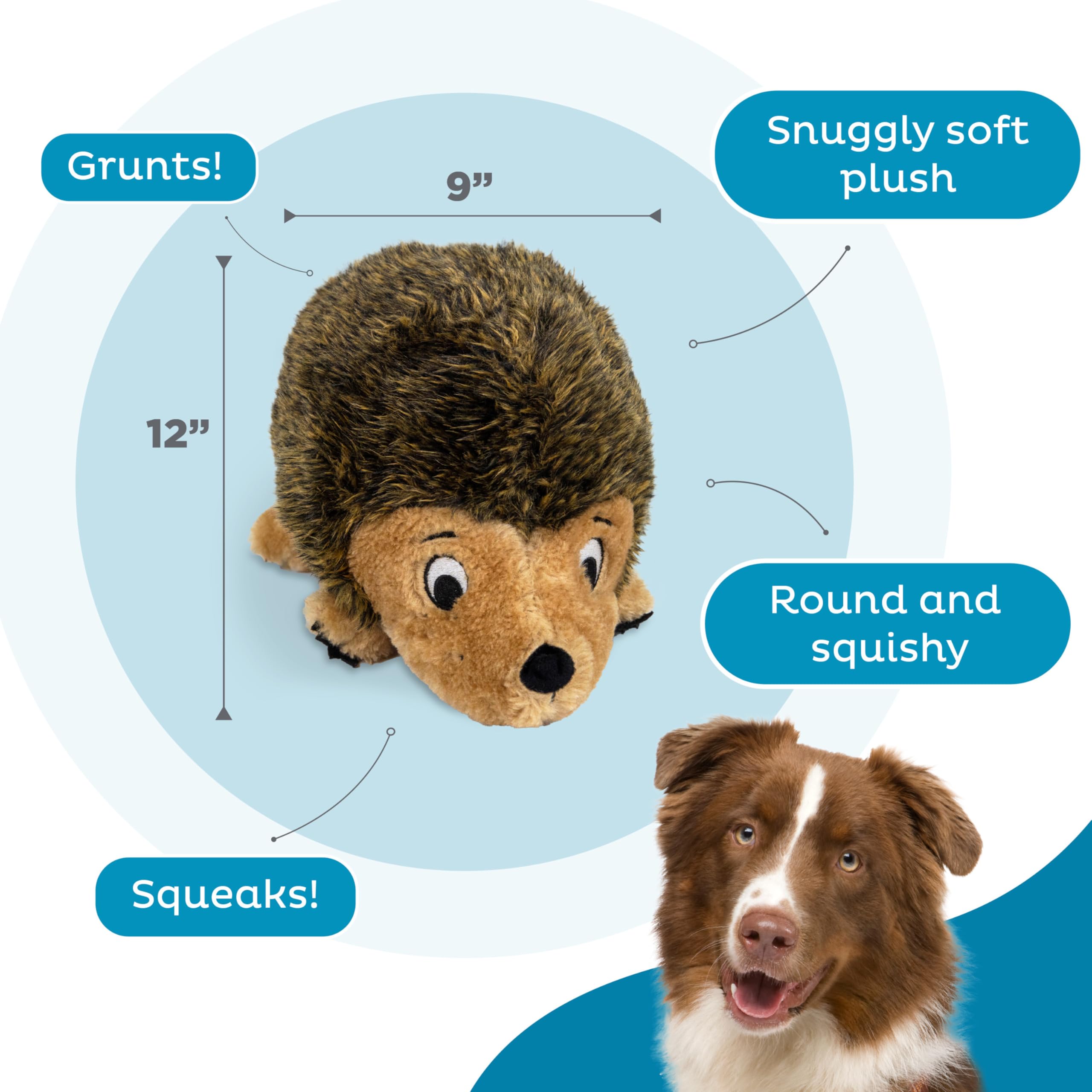 Outward Hound Hedgehogz Plush Dog Toy - XL Dog Plush, Durable Polyester, Model 32028