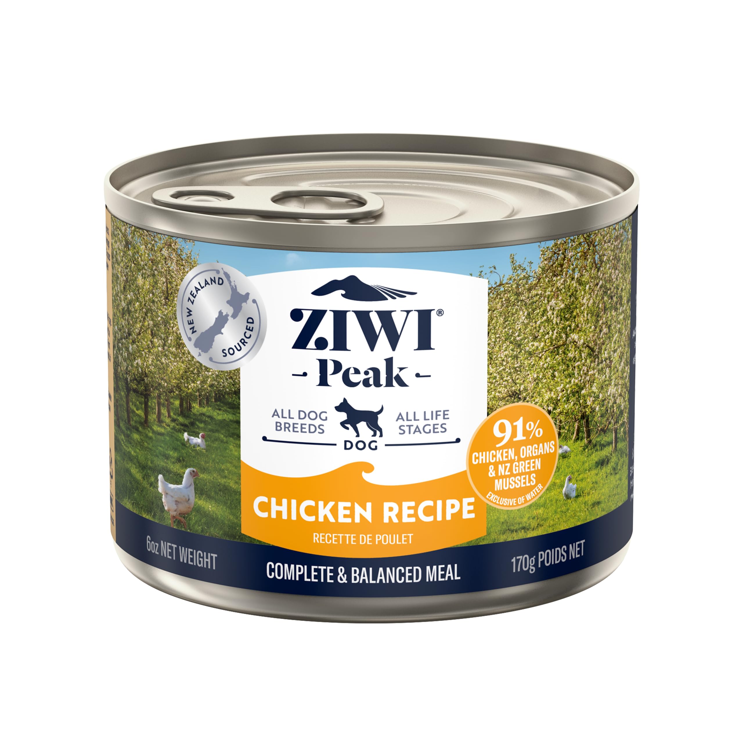 ZIWI Peak Canned Wet Dog Food - All Natural, High Protein, Grain Free, Limited Ingredient, with Superfoods (Chicken, Case of 12,