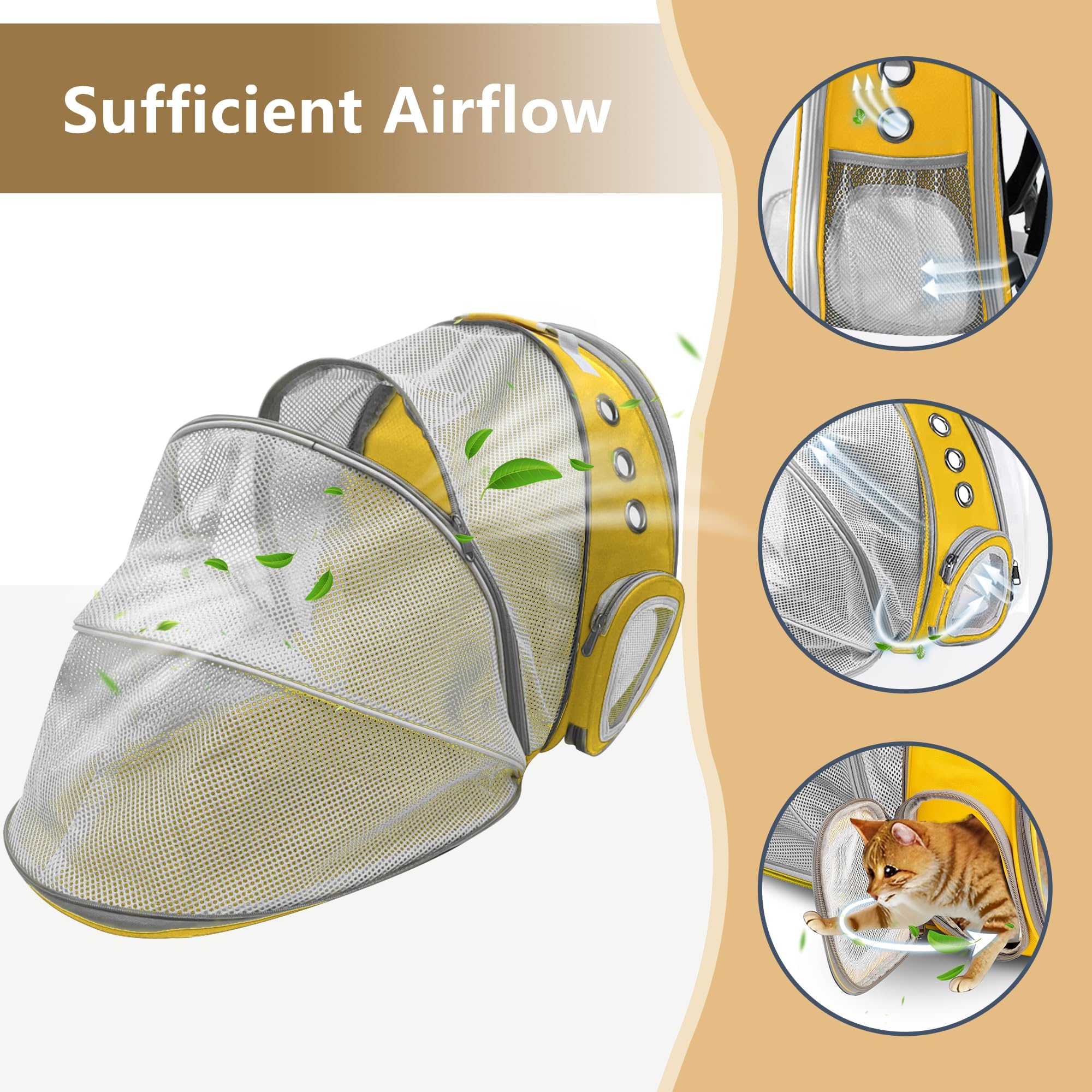 Cat Backpack Carrier Bubble Expandable Foldable Breathable Pet Carrier Dog Carrier Backpack For Large Big Cats Hiking, Travellin