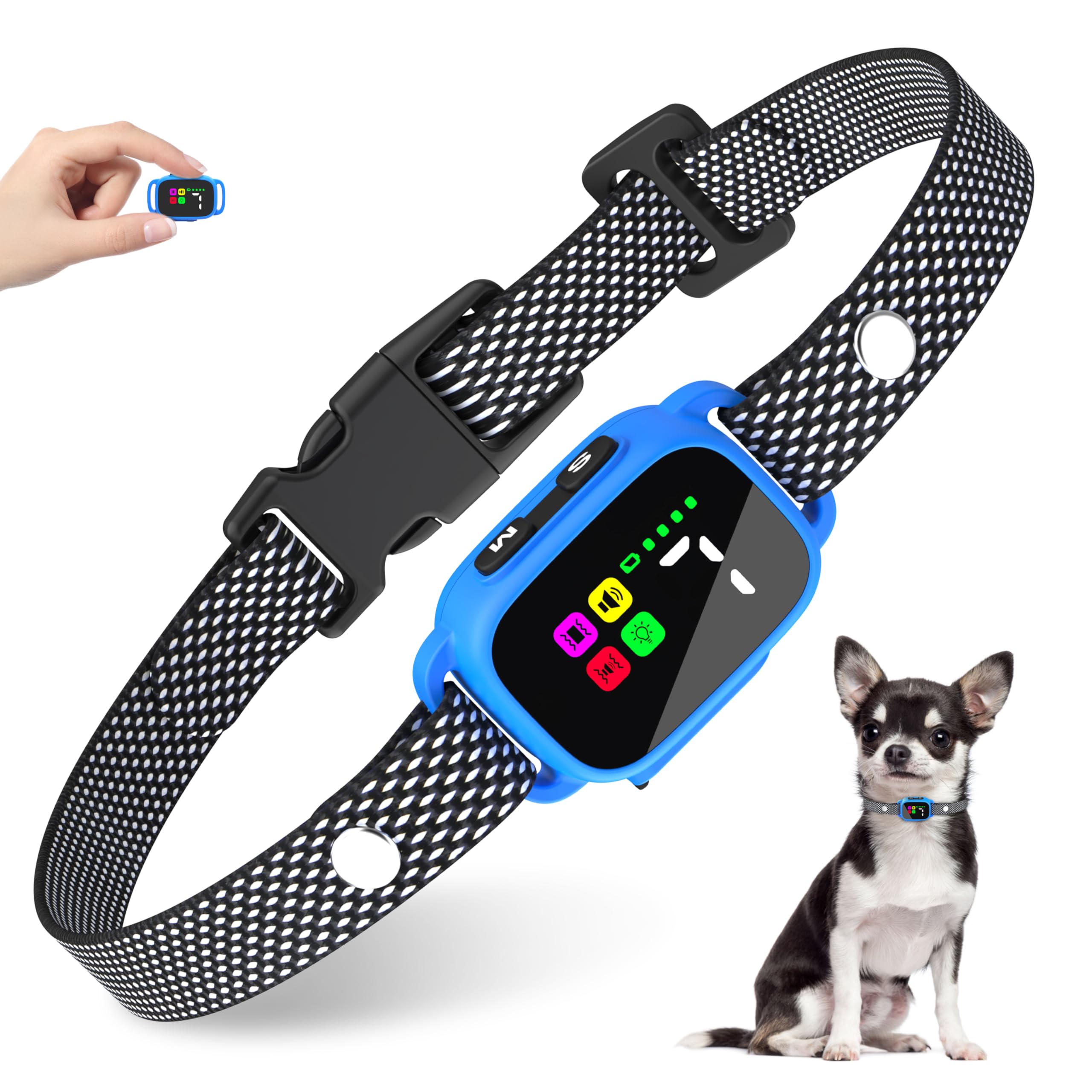 Bark Collar, Dog Bark Collar For Small Medium Dogs, No Shock Anti-Bark Collars, Rechargeable Smart Collar, Automatic Stop Bark C