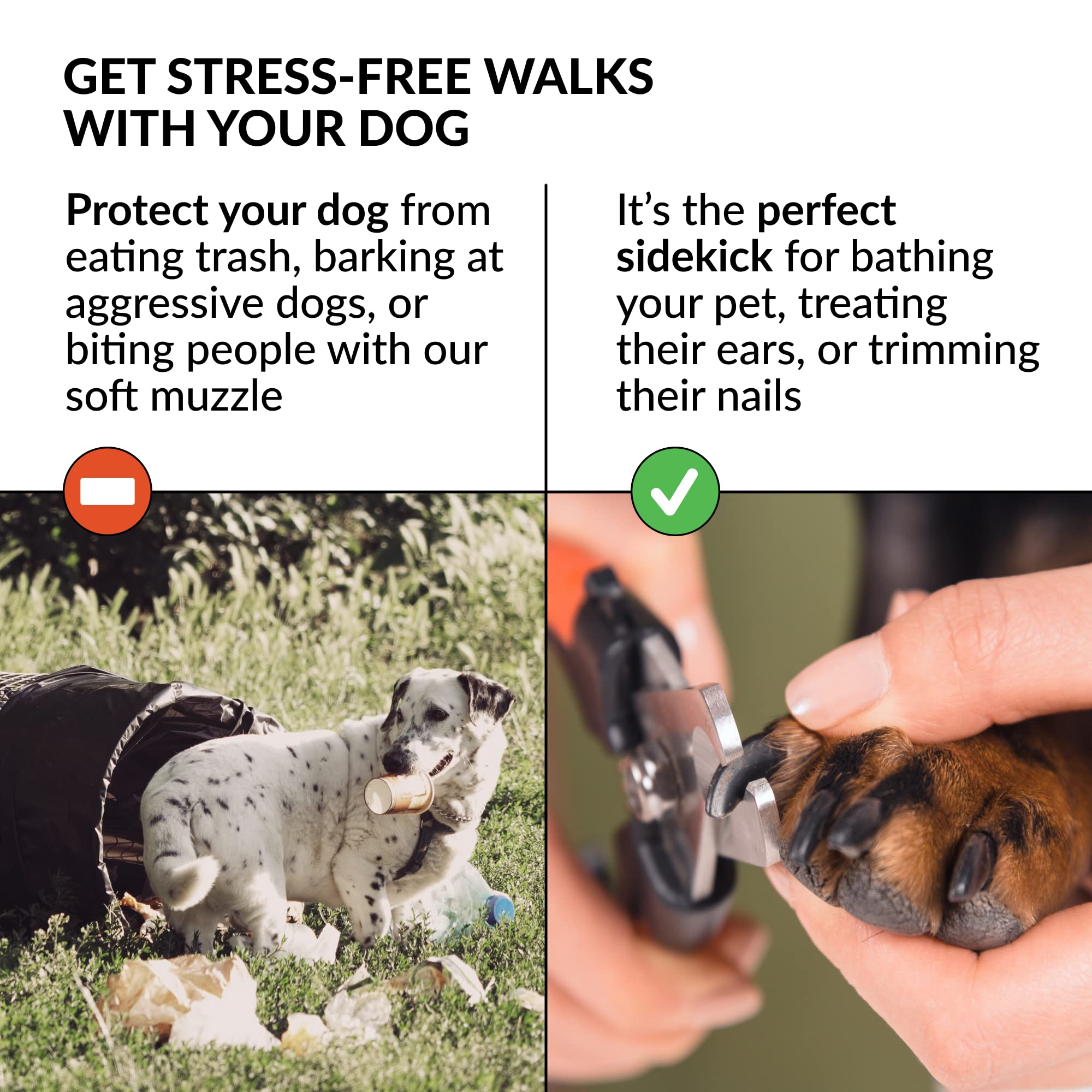 Collardirect Dog Muzzle - Updated Design Adjustable Soft Breathable Tribal Nylon Dog Mouth Guard Cover For Small, Medium And Lar