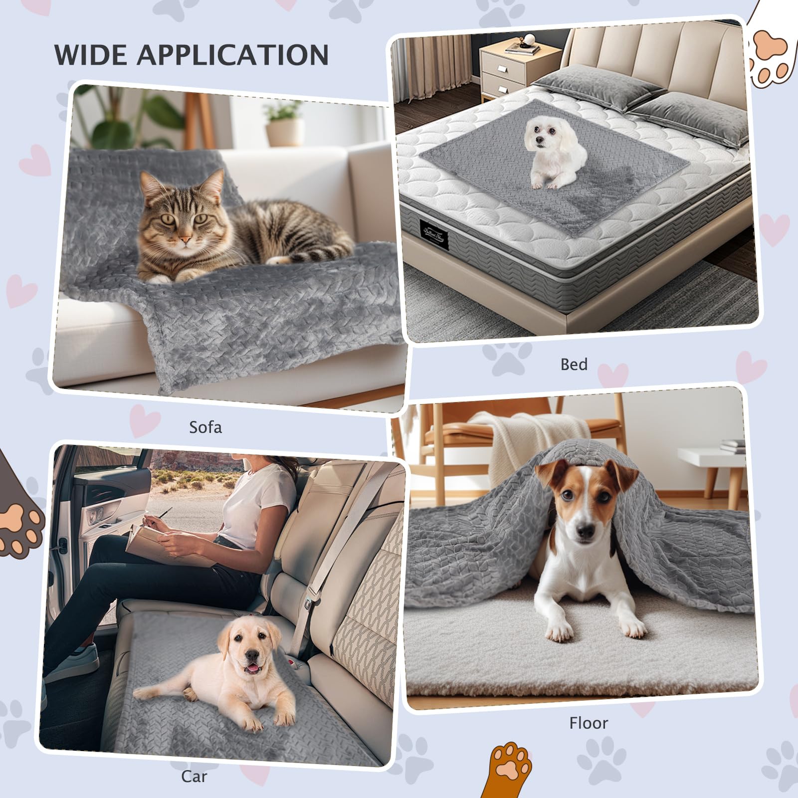 Bvagss 6 Pack Small Dog Blanket, Super Soft Warm Pet Cover Blankets, Wheat Ears Print Puppy Fleece Flannel Blanket For Small Med