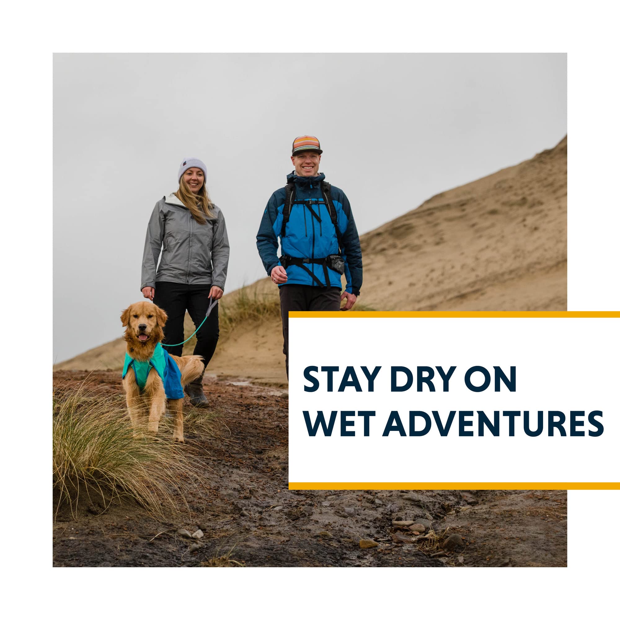 Ruffwear, Sun Shower Dog Raincoat, All-Weather Jacket, Waterproof, Windproof & Lightweight, Midnight Blue, X-Small