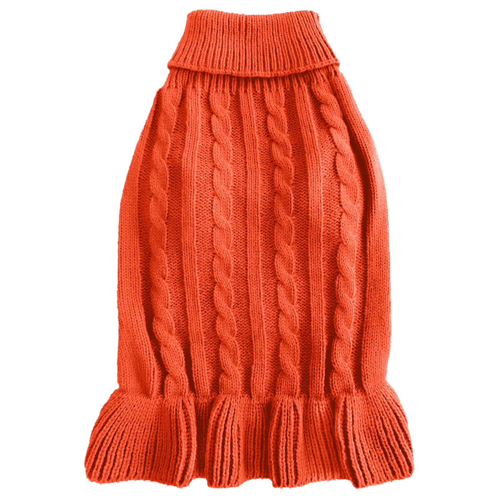 Chborchicen Small Dog Sweaters Knitted Pet Cat Warm Dog Sweatshirt Winter Clothes Kitten Puppy Sweater (Xxs, Dress-Orange)