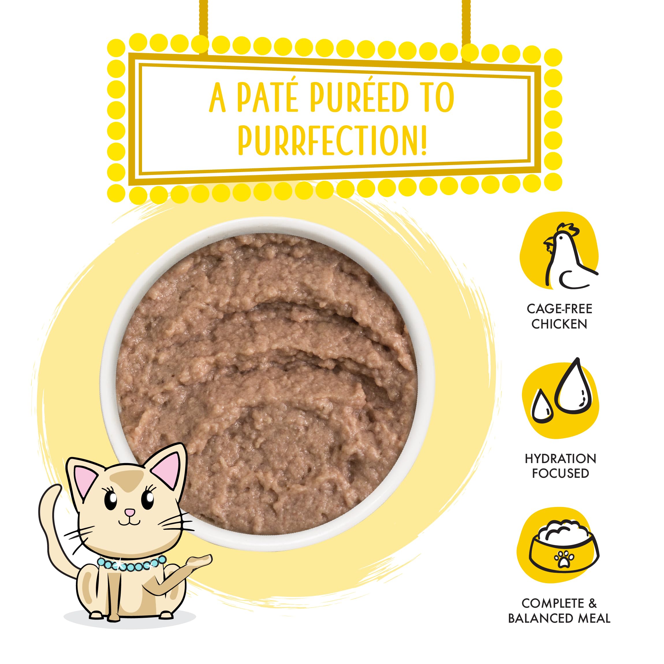 Weruva Wet Cat Food, Press Your Dinner with Chicken Pate, 10oz Can, Pack of 12