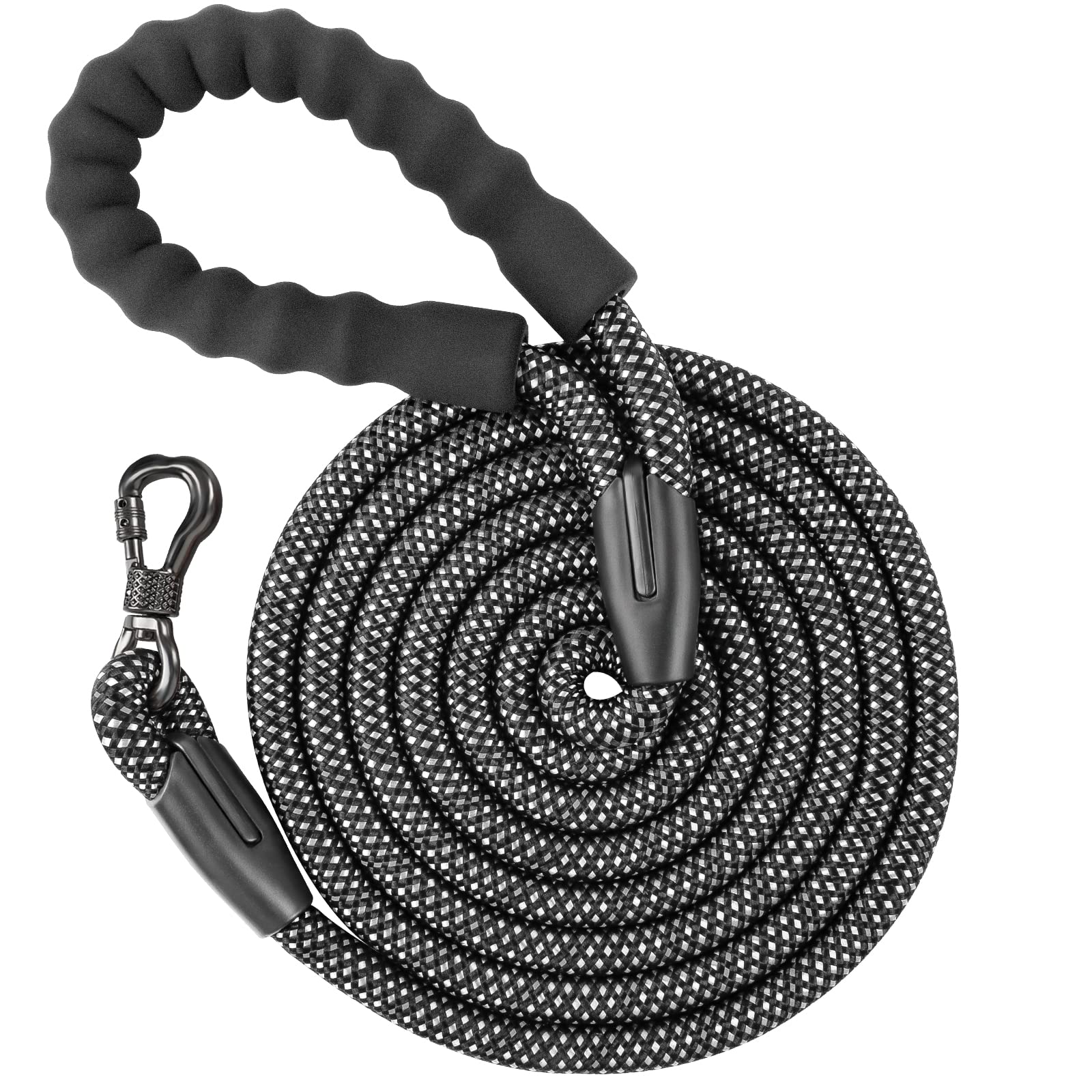 Ntr Heavy Duty Dog Leash, 10Ft Long Rope Leash For Dog Training With Swivel Lockable Hook,Reflective Threads And Comfortable Han