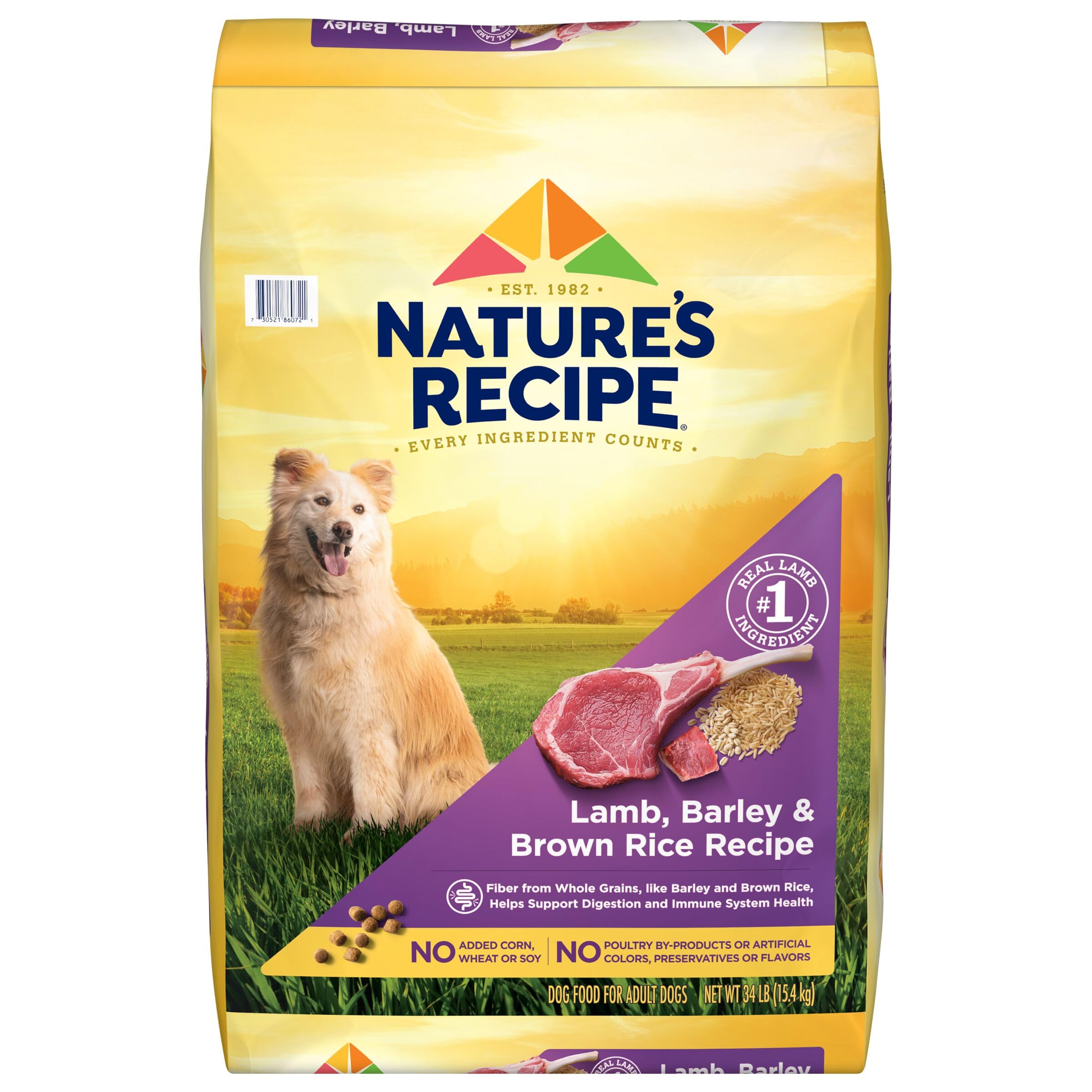 Natures Recipe Lamb, Barley & Brown Rice Recipe Dry Dog Food, 34 lb. Bag