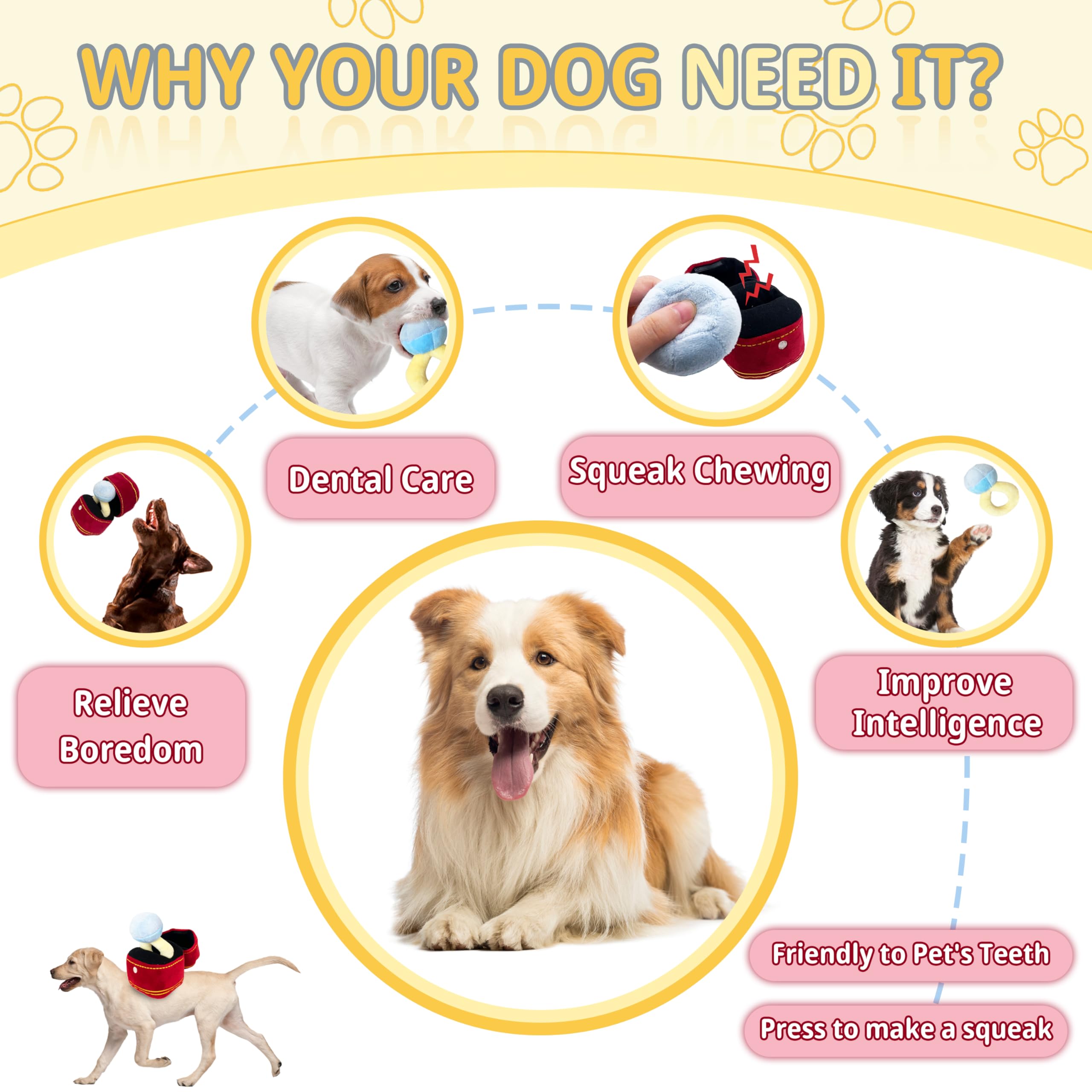 Mewcho Dog Wedding Toy Engagement Plush Ring Box For Dog Birthday Toy Gifts, Funny Dog Plush Toys Squeaky Chew For Party Supplie