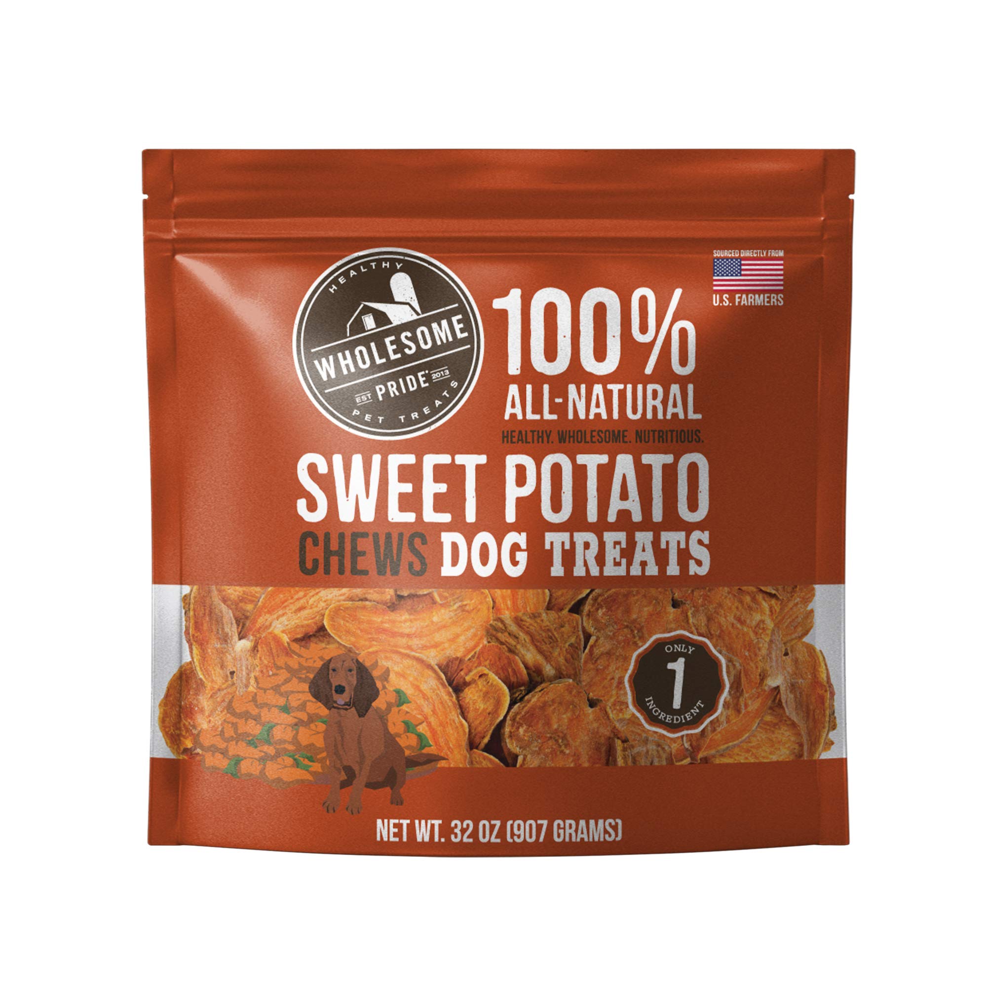 Wholesome Pride Sweet Potato Chews All-Natural Single Ingredient Dog Treats, 32 oz