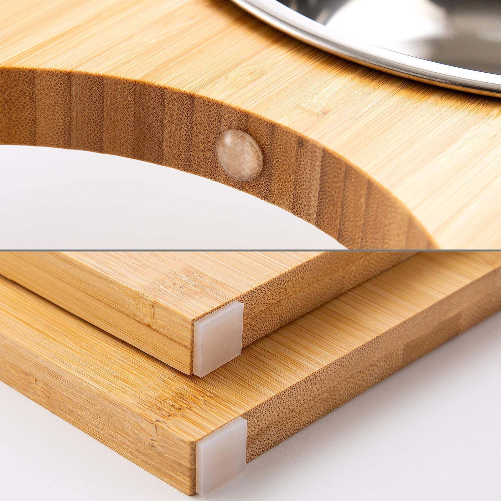 Yangbaga Elevated Dog Bowls, Raised Dog Feeding Station with 2 Bowls, Easy to Clean