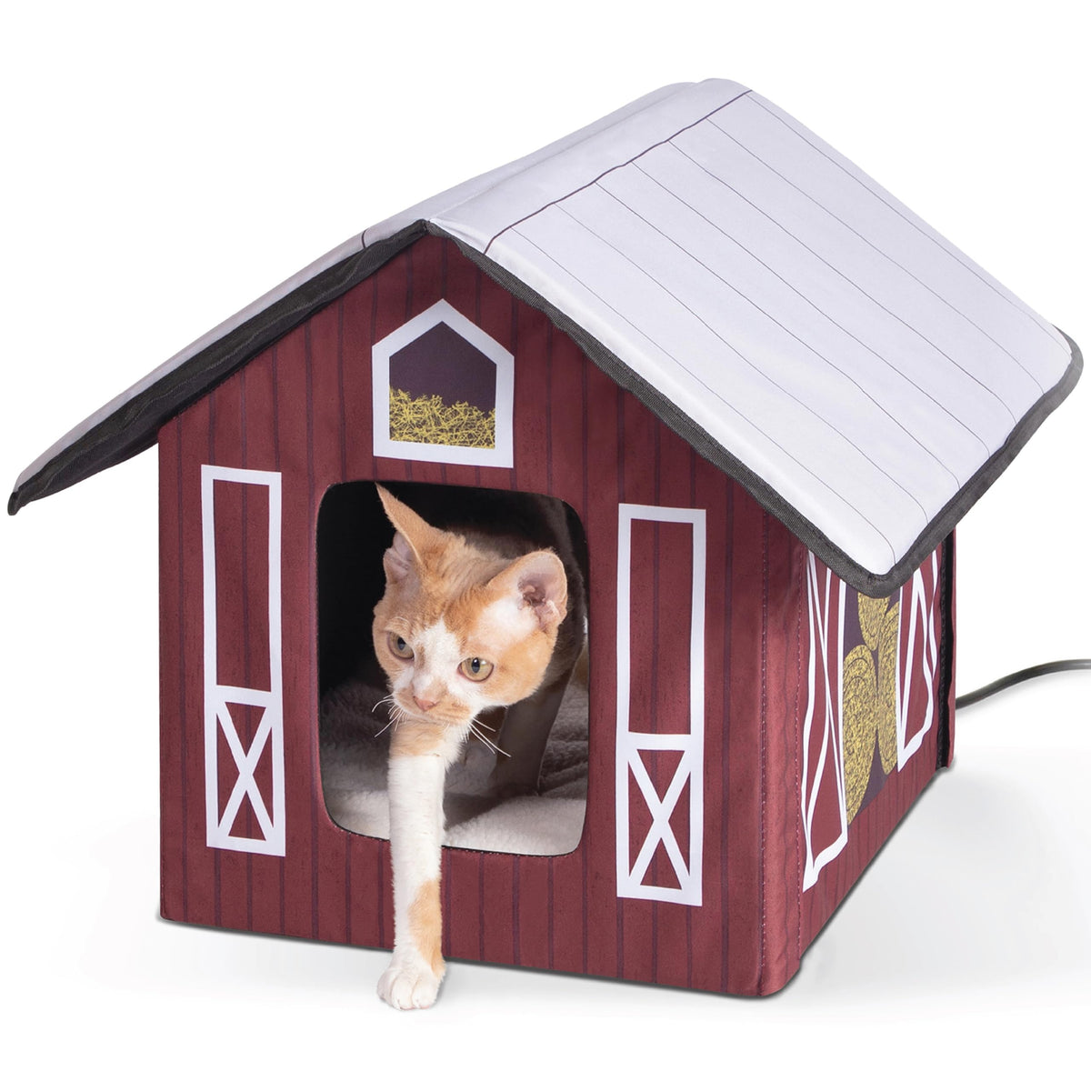 K&H Pet Products Heated Outdoor Cat House For Outside Pets In Winter, Weatherproof Outdoor House For Ferals, Insulated Kitty She