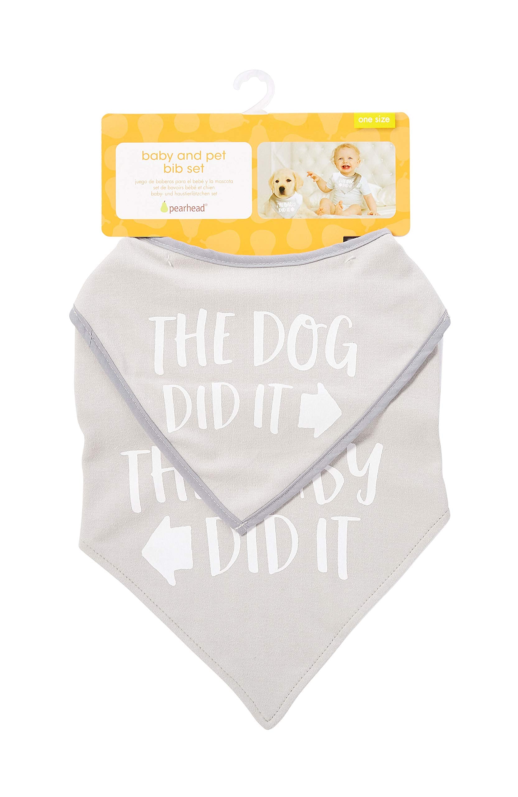 Pearhead Baby And Pet Bib Set, Matching Best Friends Outfits, Gift For Anyone With A Baby And Fur Baby, Baby And Pet Gift Set, G