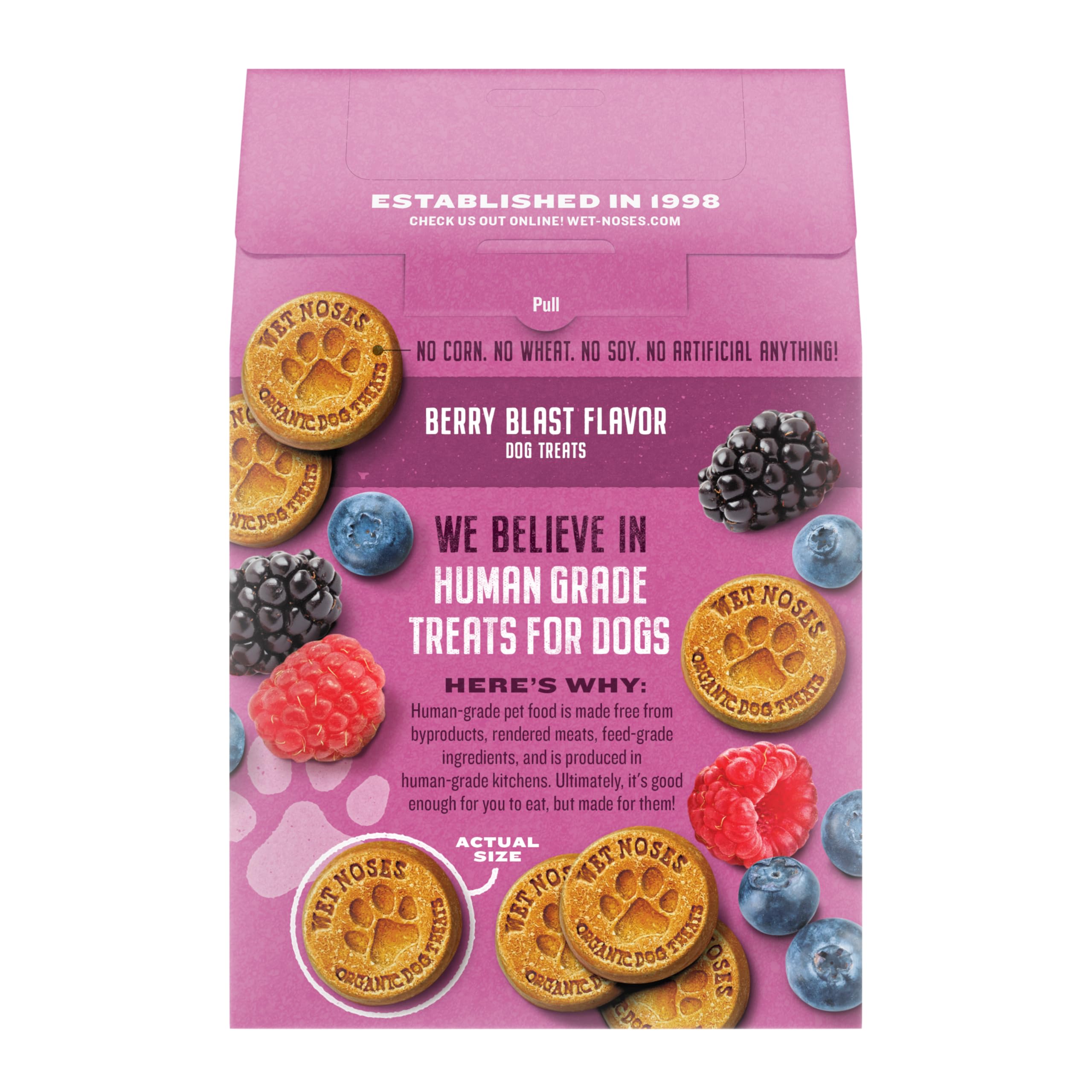 Wet Noses Organic Crunchy Dog Treats - for All Pet Sizes, Breeds - All-Natural Puppy Treat, Senior Dog Snack - 100% Human-Grade