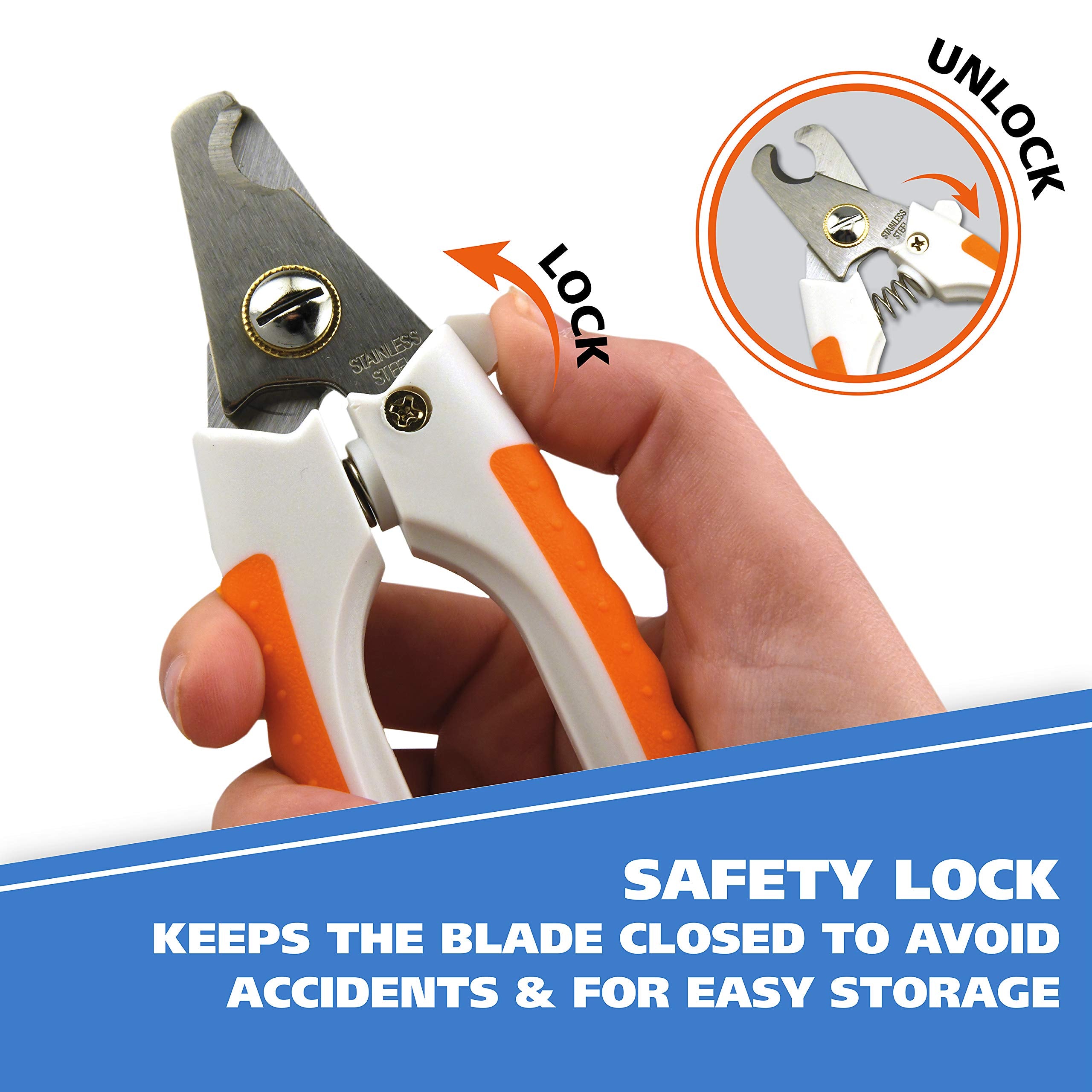 Wahl Pet Nail Clipper For Cutting Dog, Cat, & Animal Claws With Razor Sharp Stainless Steel Blades & Protective Safety Guard Locks For Safe Claw Care – Model 858448