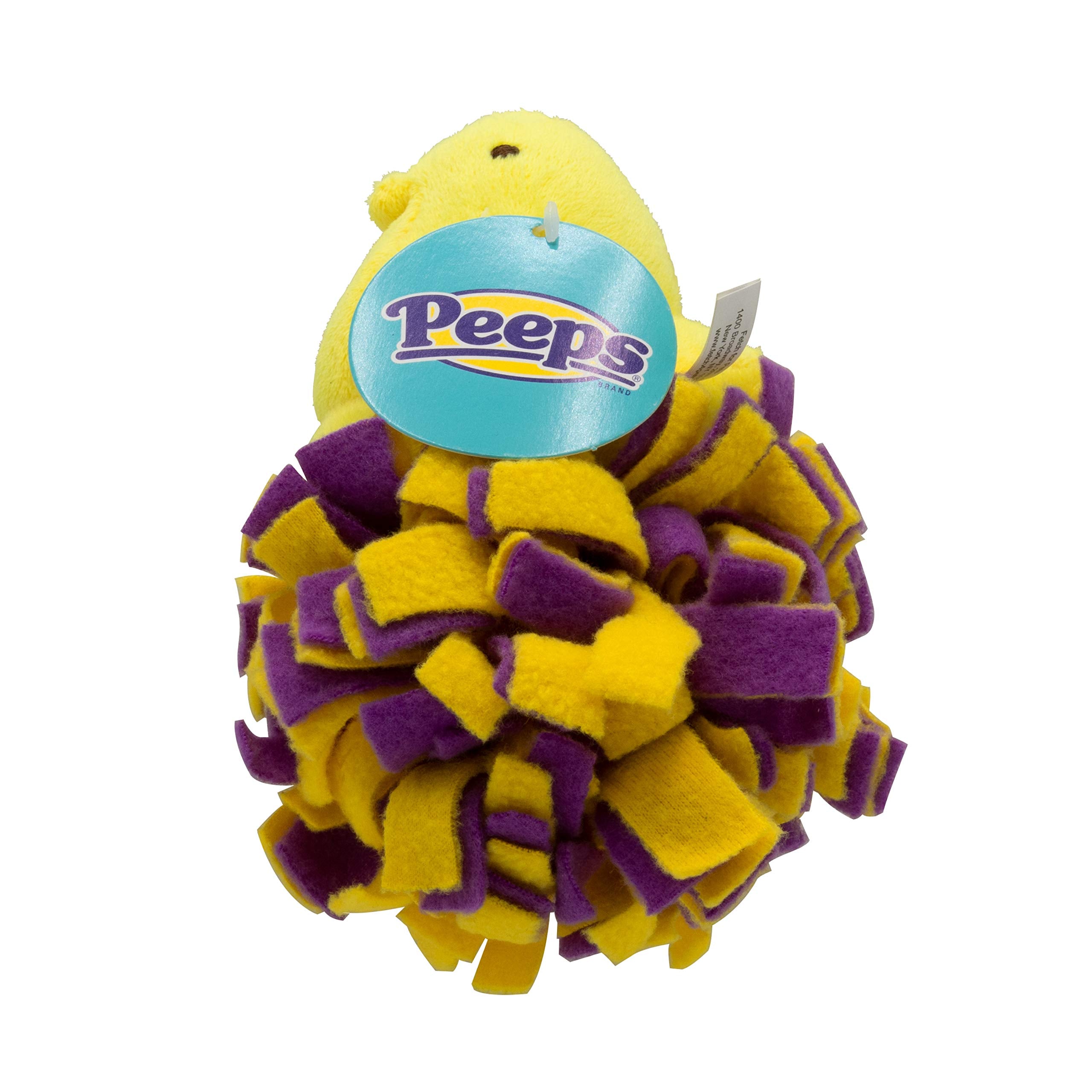 Peeps for Pets Plush Chick Fleece Bottom Toy for Dogs for Pets Squeaker Dog Toy, Yellow/Purple| Dog Toy is a Fun and Cute Way to