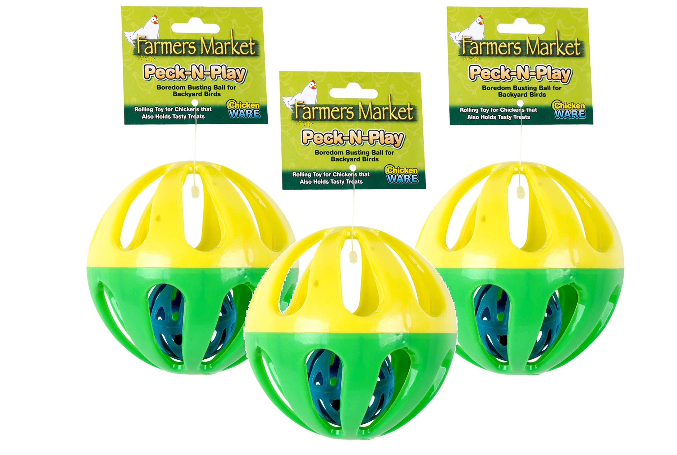 Ware Manufacturing Peck N Play Chicken Ball Toy (3 Balls)