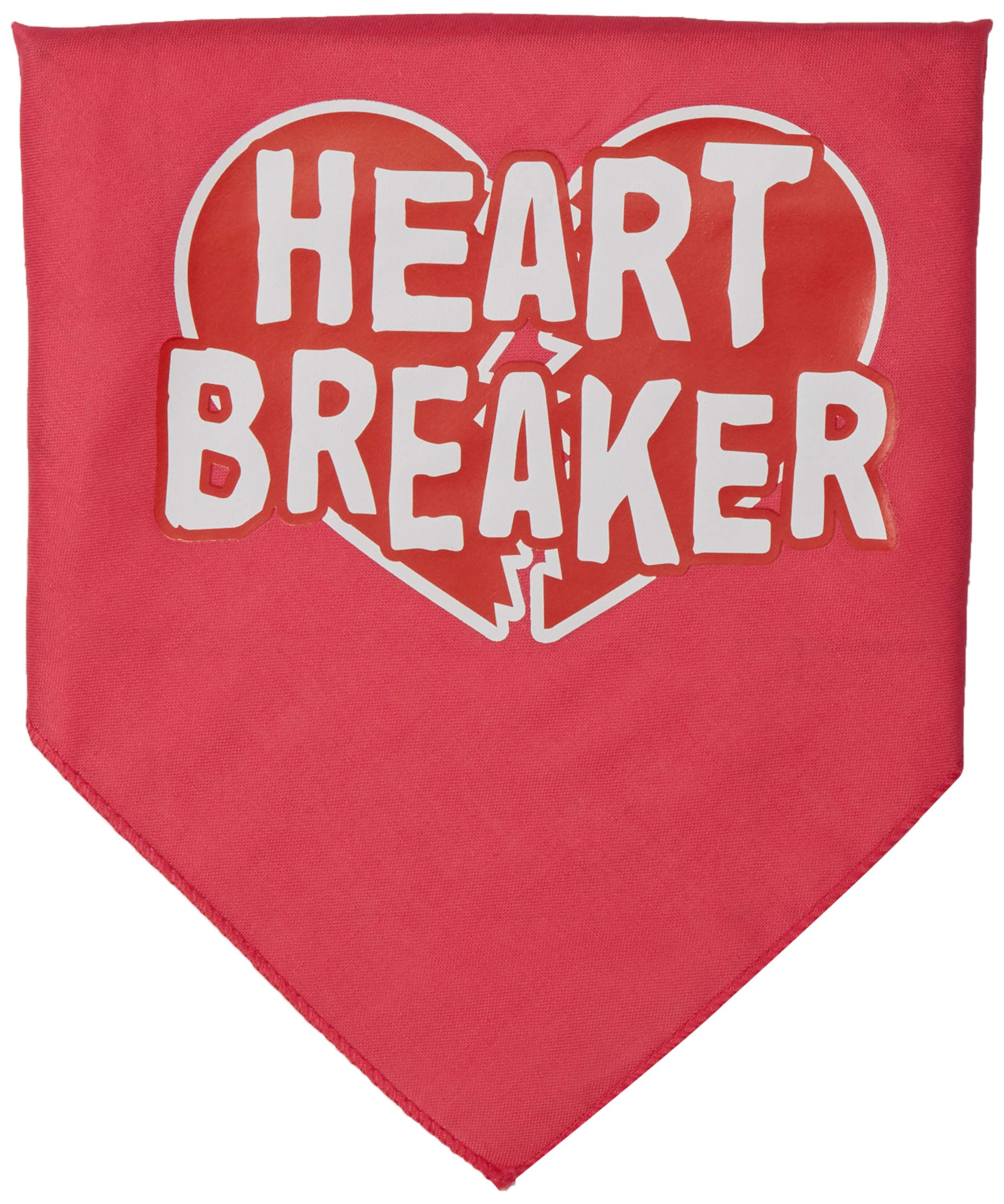 Pet and Dog Bandana Screen Printed, &quot;Heart Breaker&quot; Bright Pink Large
