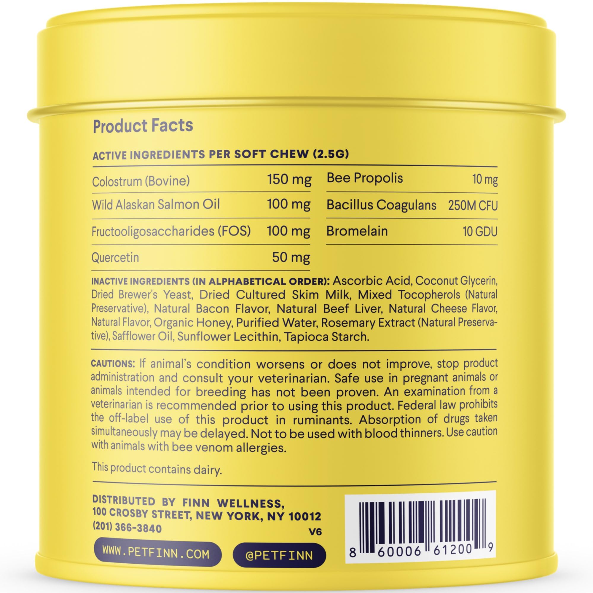 Finn Allergy & Itch Supplement for Dogs  Supports Seasonal Allergies & Immune Response  Wild Alaskan Salmon Oil, Bee Propolis &