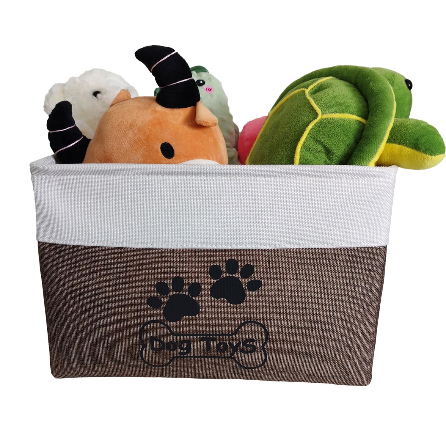 CPAKOWLGOO Dog Toy Basket Collapsible Dog Toy Box with Handles Foldable Dog Toy Bin for Pet Toys,Accessories